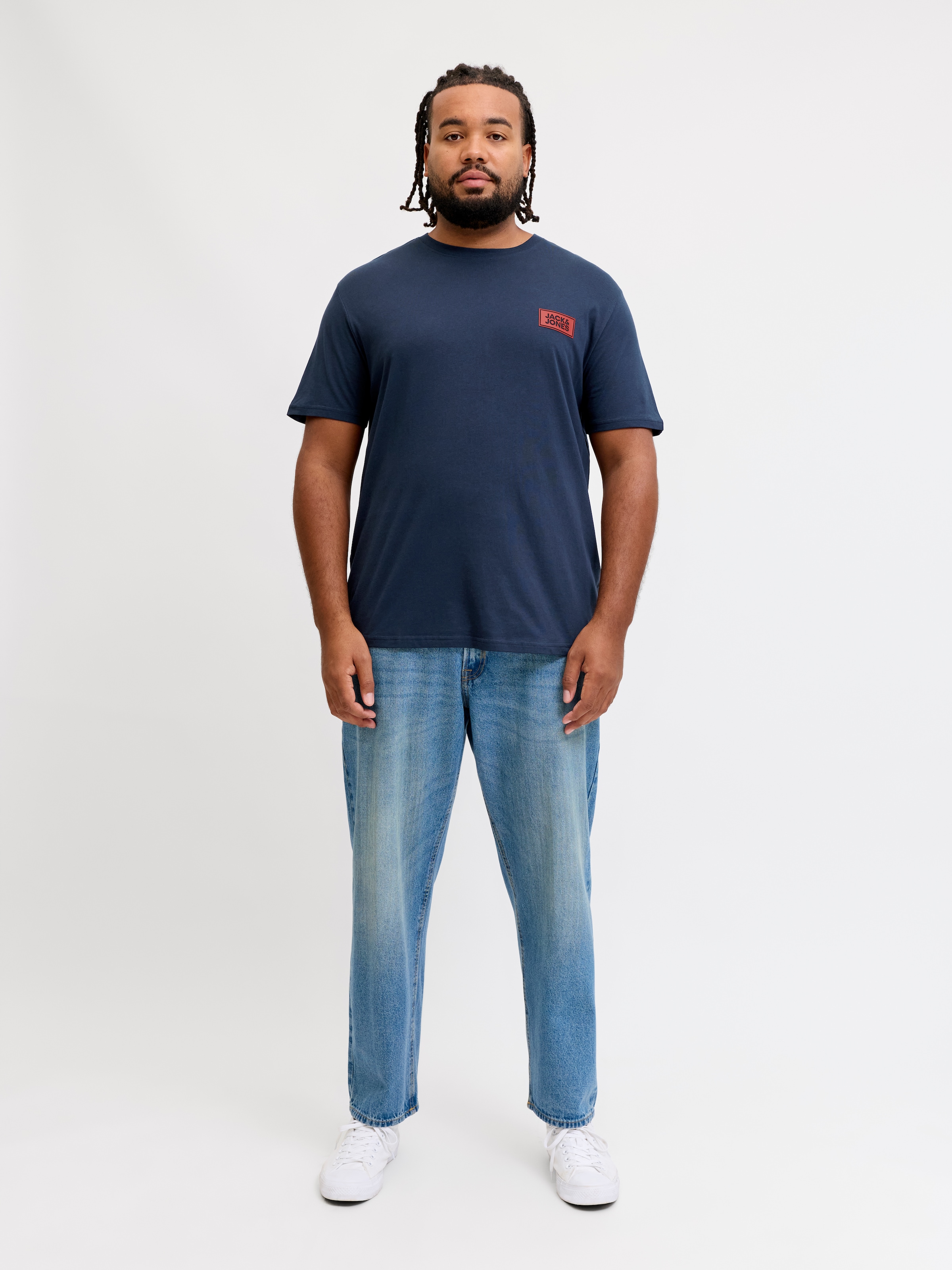 Jack & Jones PlusSize Rundhalsshirt »JJRUSH TEE SS CREW NECK SN PLS« Baumwolle, regular fit