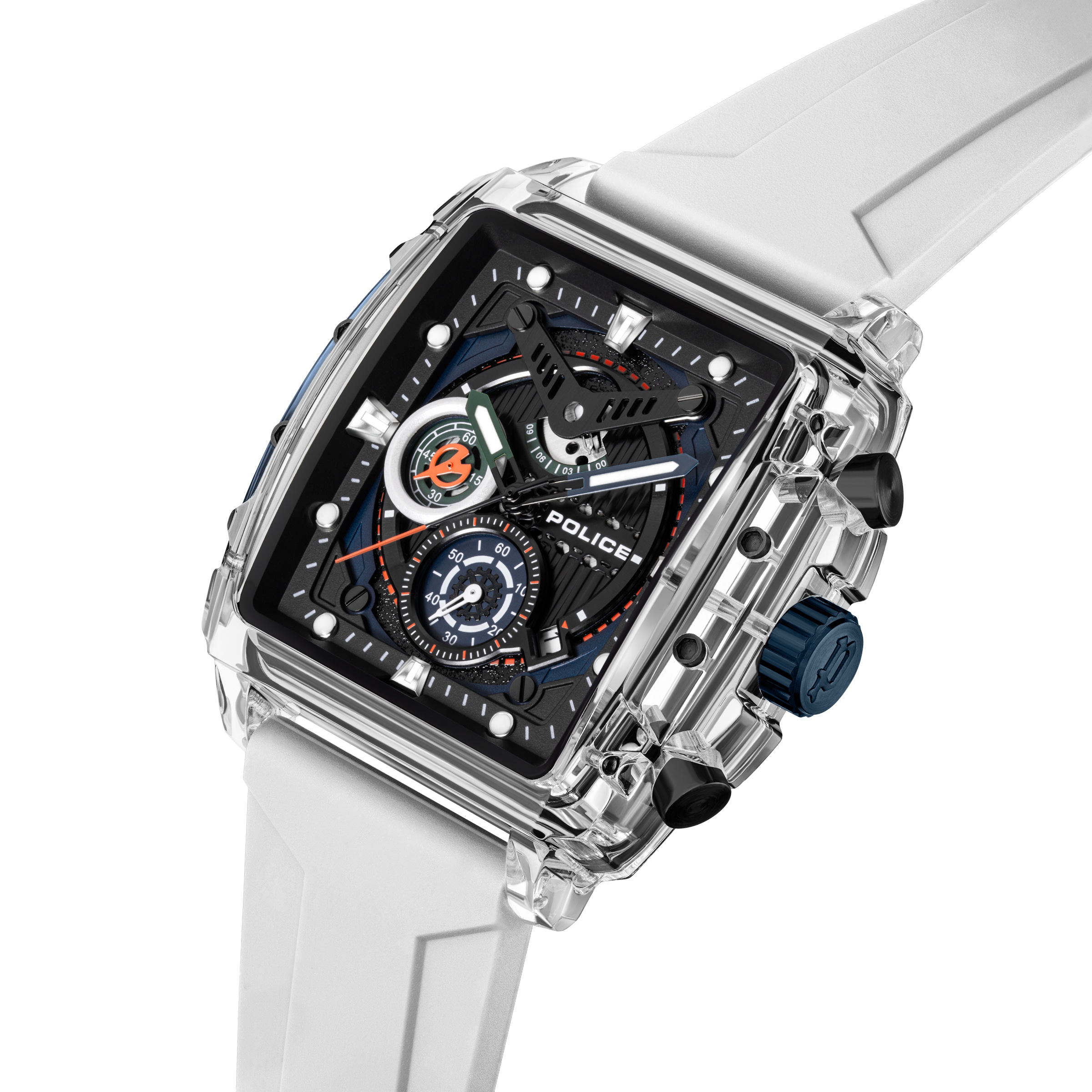 Police Chronograph »Clout« Quarzuhr, Armbanduhr, Herrenuhr, Silikonarmband, analog, Tag