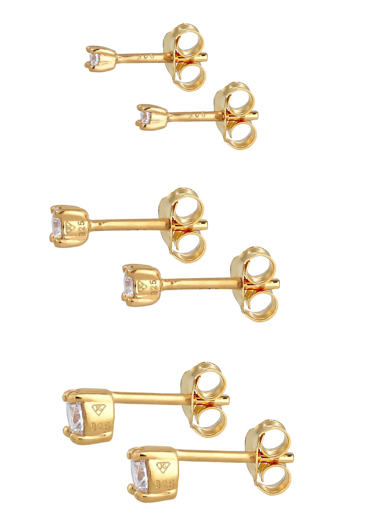 Elli Ohrstecker-Set »Ohrringe Elli Ohrringe Stecker Zirkonia Basic 3er Set 925 Silber«