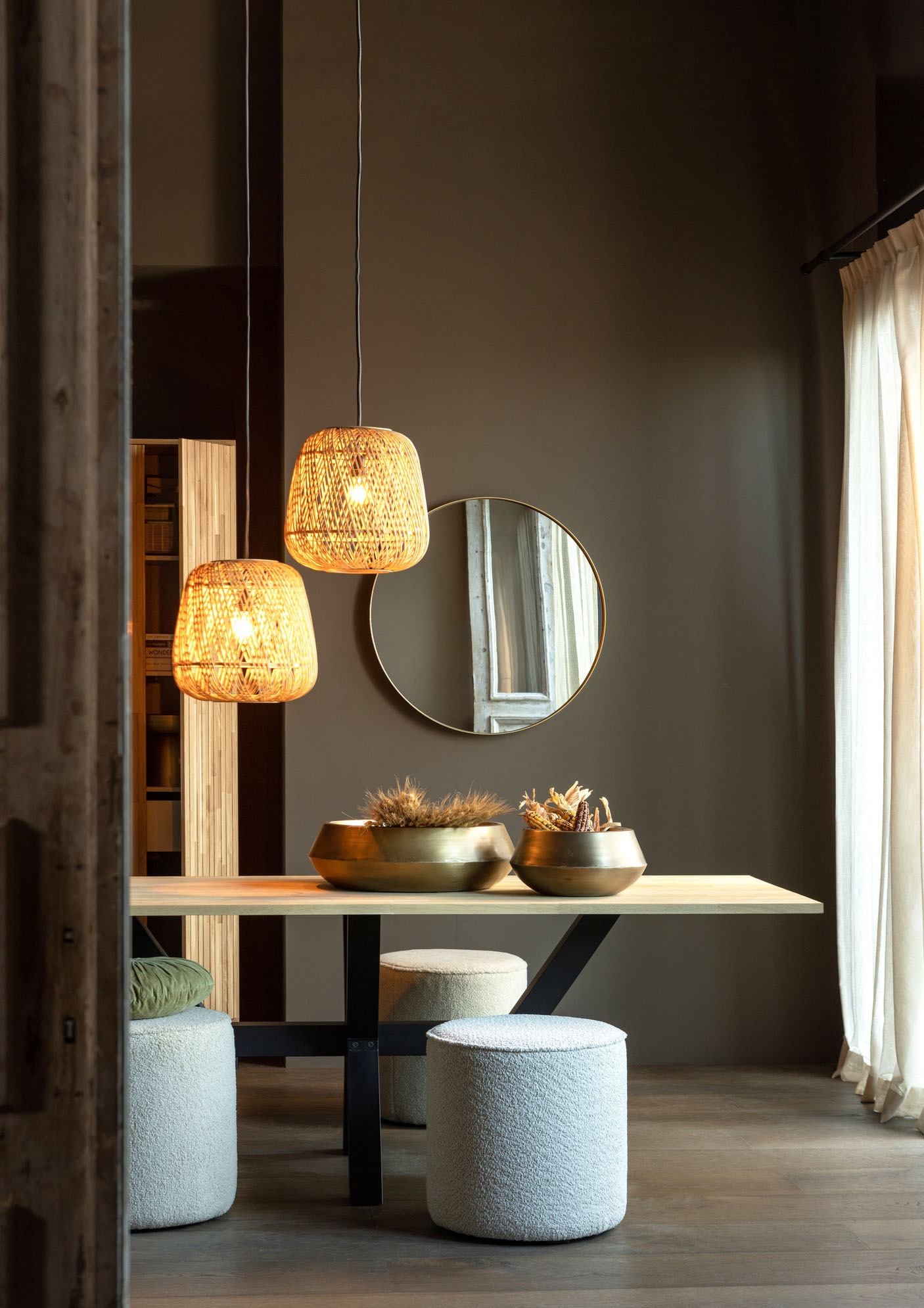 WOOOD Hocker »Sara« weich gepolstert, runde Form, H 46 cm x Ø 46 cm