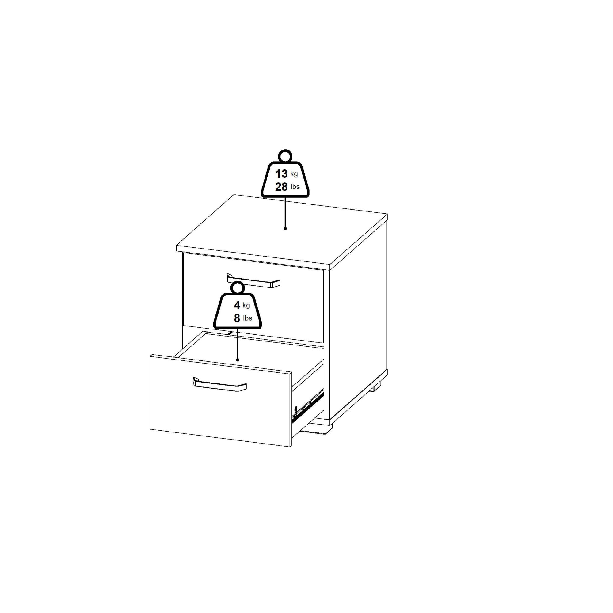 Home affaire Nachtkommode »Sofia« minimalistisches, modernes Design, Breite 70,2 cm