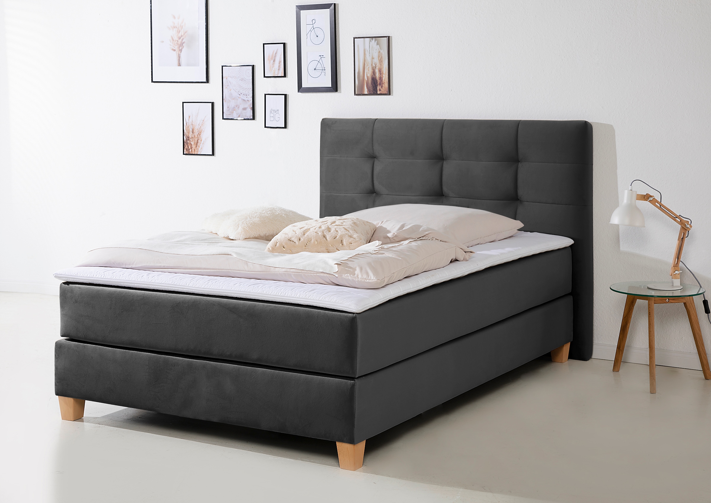 Home affaire Boxspringbett »Moulay«, inkl. Topper, in 3 Härtegraden, TFK auch in Härtegrad 4