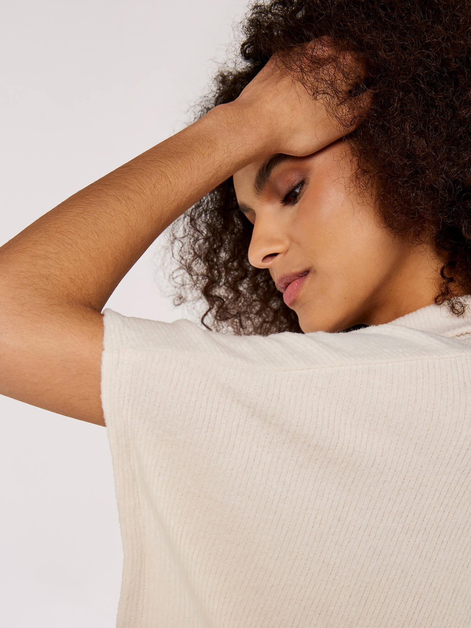 Apricot Kurzarmpullover »Cape in Rippstrick« mit Rollkragen