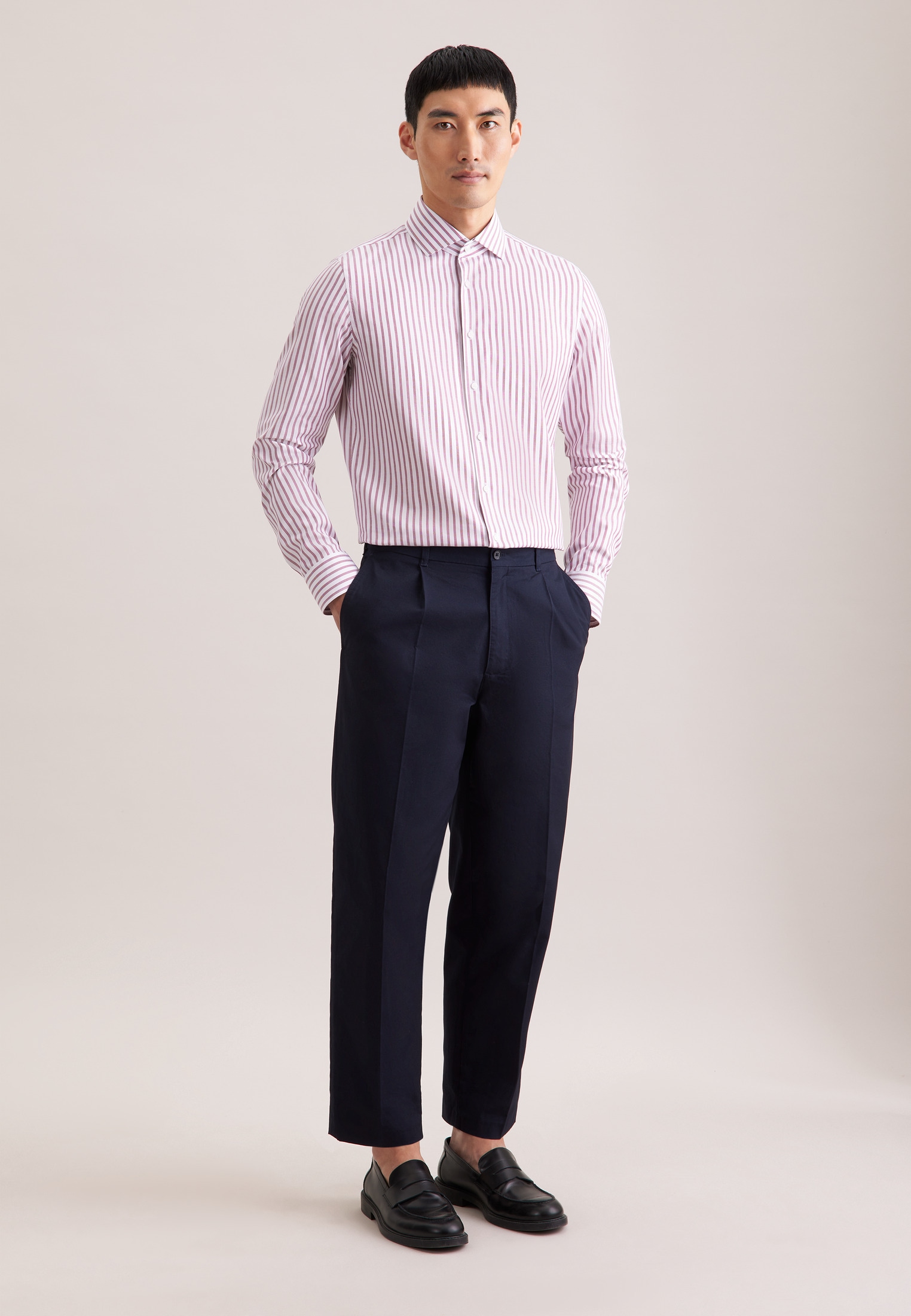 seidensticker Businesshemd »Schwarze Rose« Slim 1/1 Kentkragen Gestreift