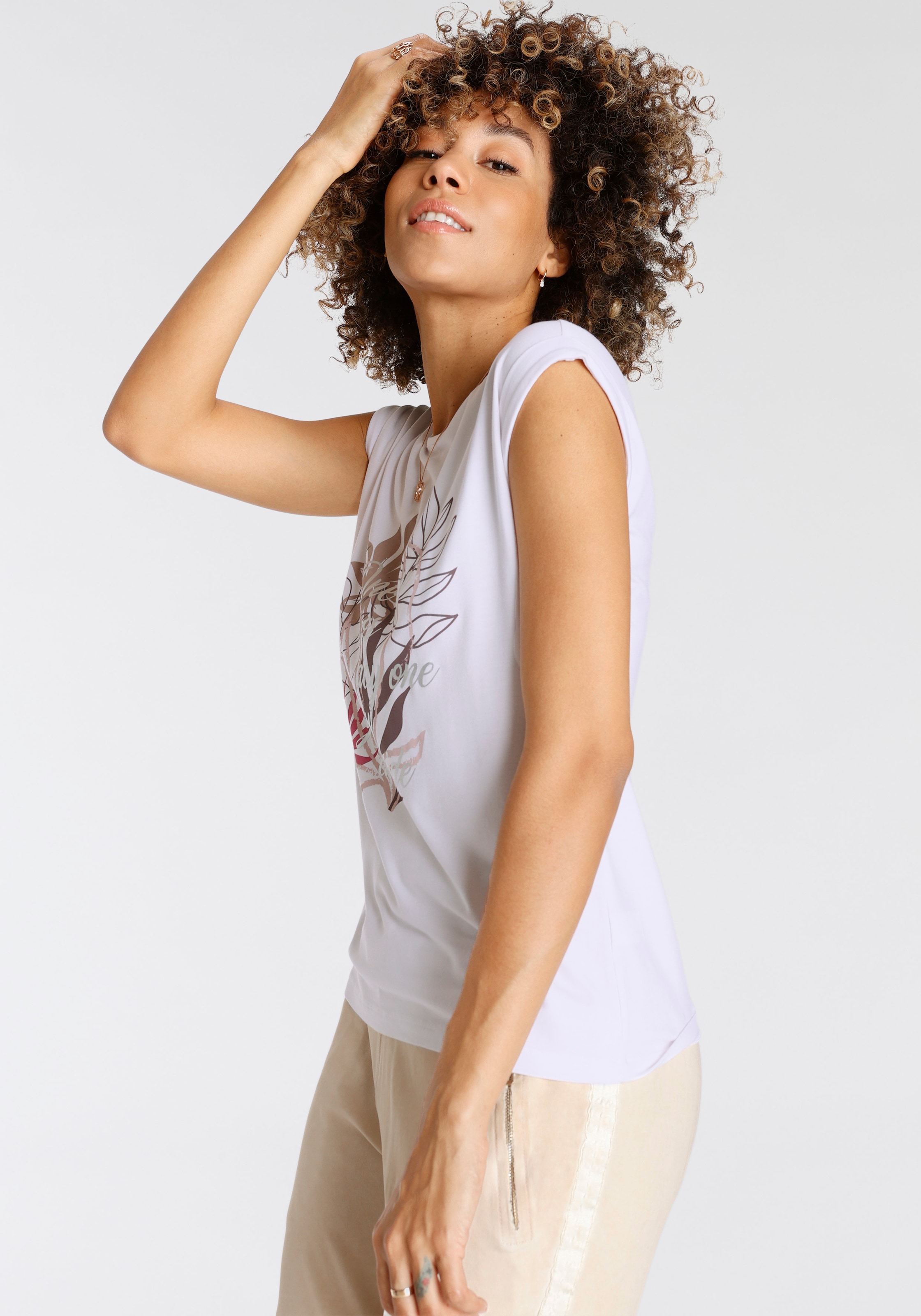 Boysen\'s Print-Shirt, mit tollem Floral-Druck mit Schriftzug - NEUE  KOLLEKTION online kaufen