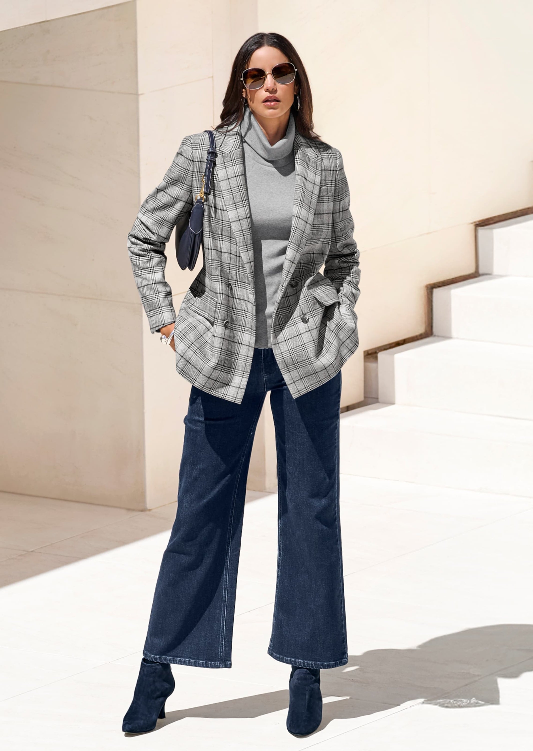 MADELEINE Longblazer »Blazer Langer Karo-Blazer«