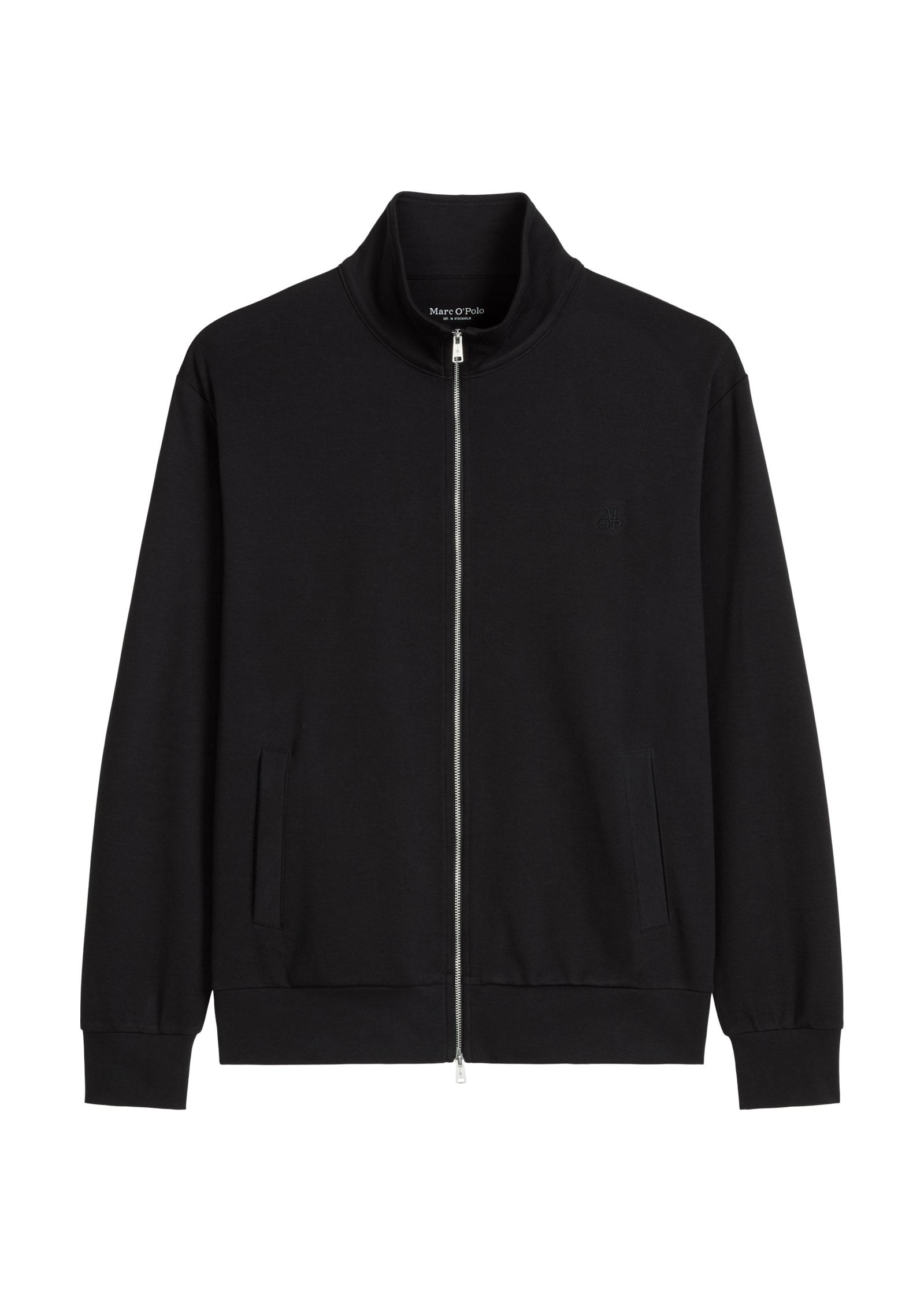 Marc O'Polo Sweatjacke »Mix N Match Interlock« mit kleinem Stehkragen, Reißverschluss und langen Ärmeln
