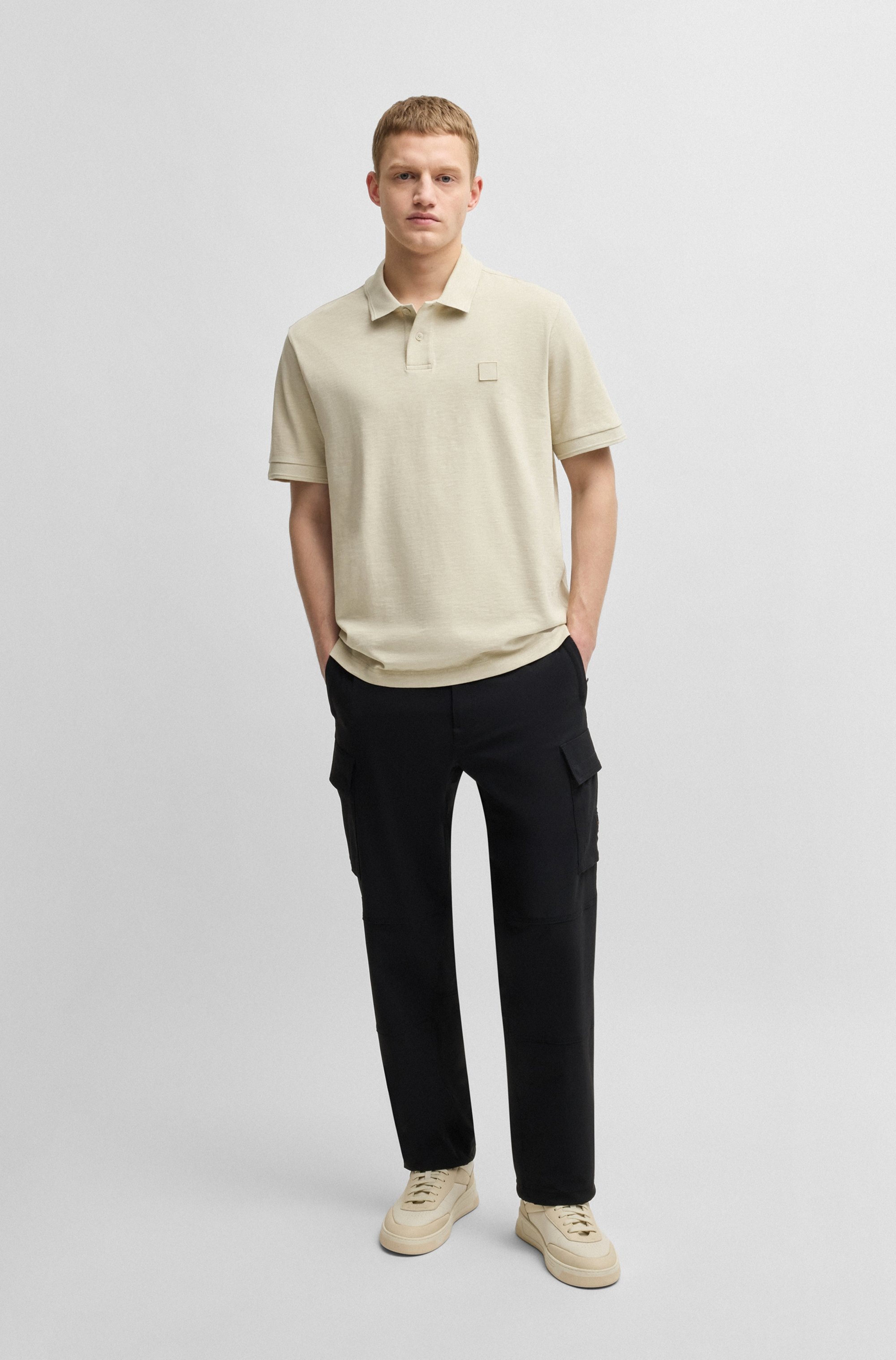 BOSS ORANGE Poloshirt »Pe_linenlogo«, mit Polokragen