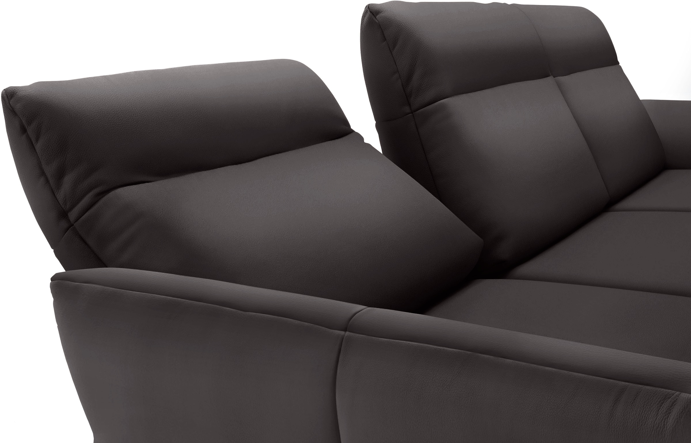 Creation BY ROLF BENZ Ecksofa »CR.460«, Sockel in Eiche, Winkelfüße in Umbragrau, Breite 318 cm