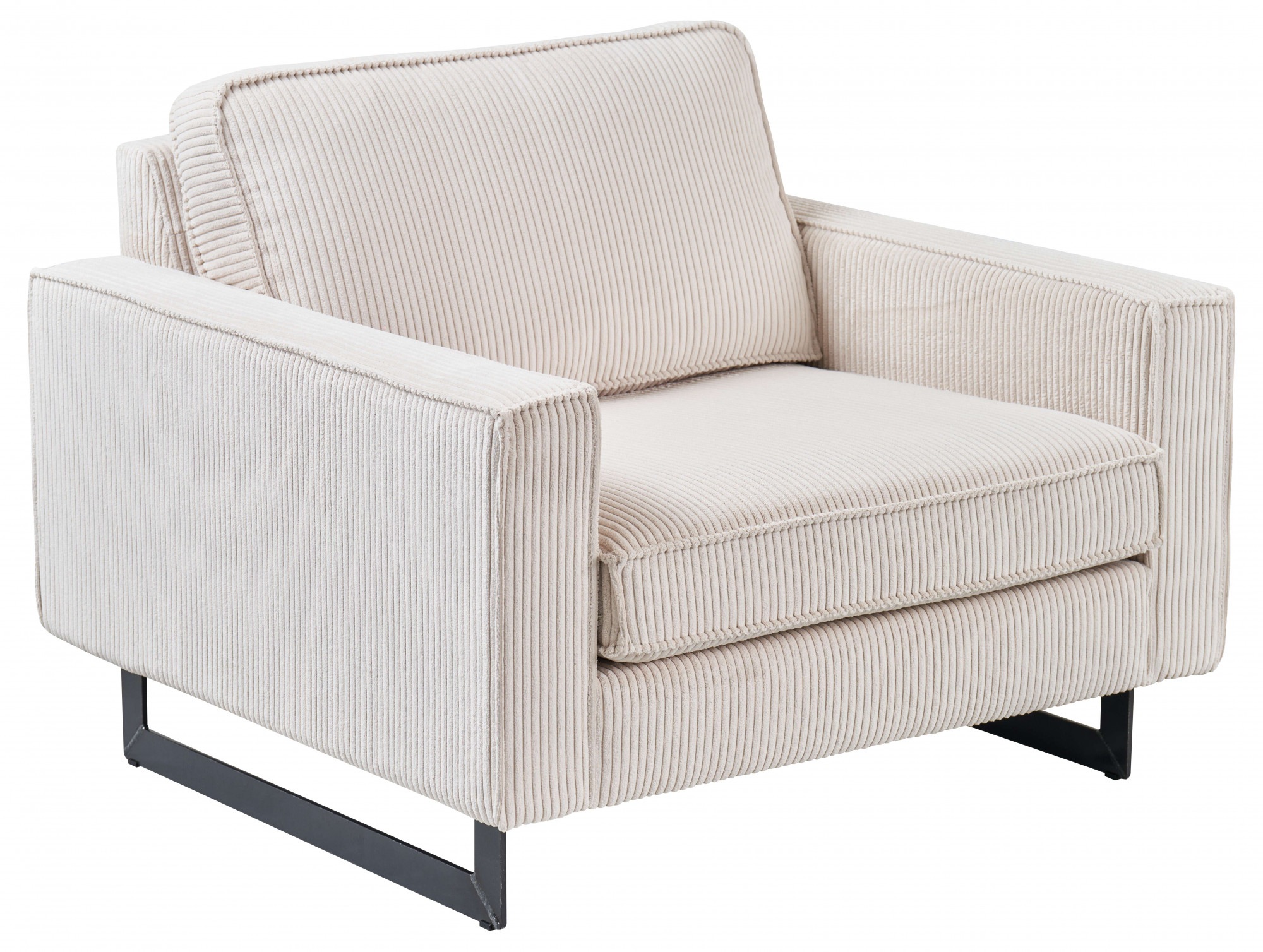 Places of Style Loveseat »Pinto 105 cm, Cord, Chenille, Lederoptik«, mit Keder, Metallfüßen und auch in Cord Bezug erhältlich