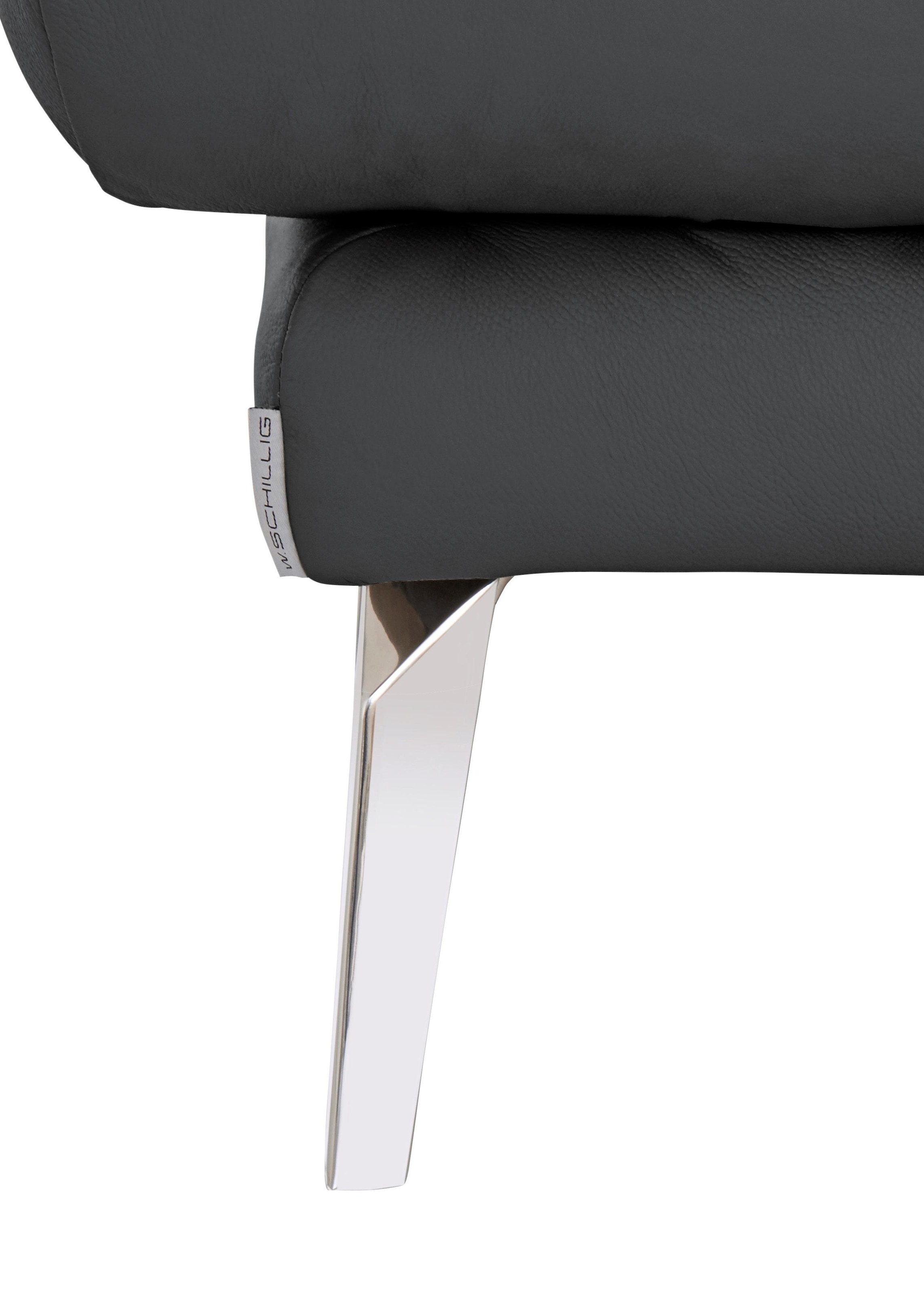 W.SCHILLIG Hocker »softy«, mit dekorativer Heftung im Sitz, Füße Chrom glänzend