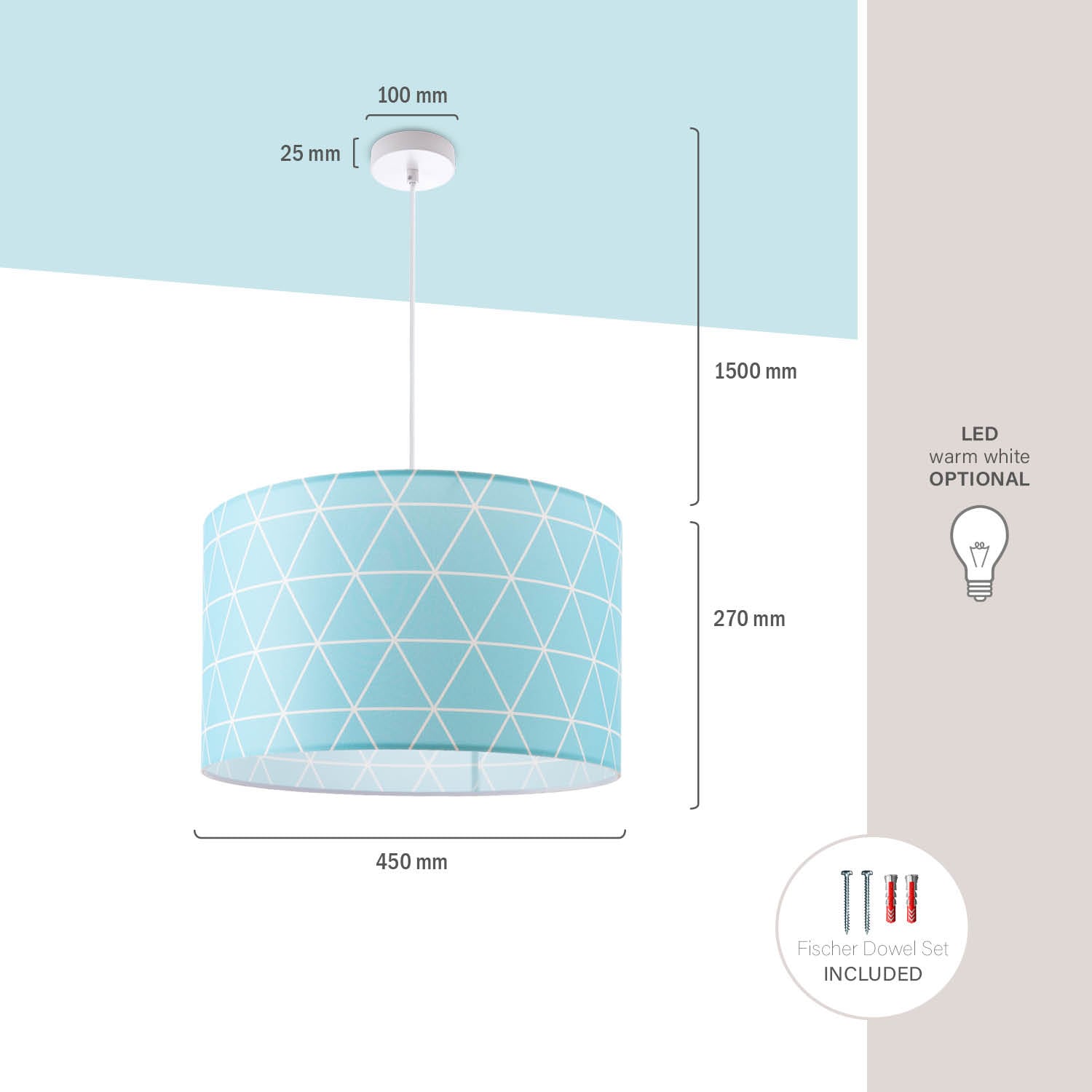 Paco Home Pendelleuchte »Stella 401« E27 Deckenlampe  Wohnzimmer Schlafzimmer Hängelampe Skandi Rauten E27