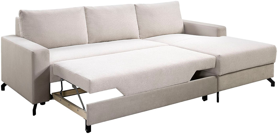 exxpo - sofa fashion Ecksofa »Quattro L-Form, B/T: 247/162 cm«, wahlweise mit Bettfunktion, Bettkasten