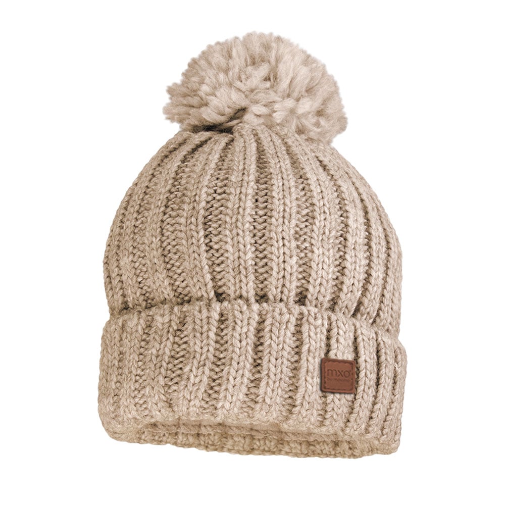 Maximo Strickmütze Wollanteil, gefüttert, Bommel, Größe 51/53