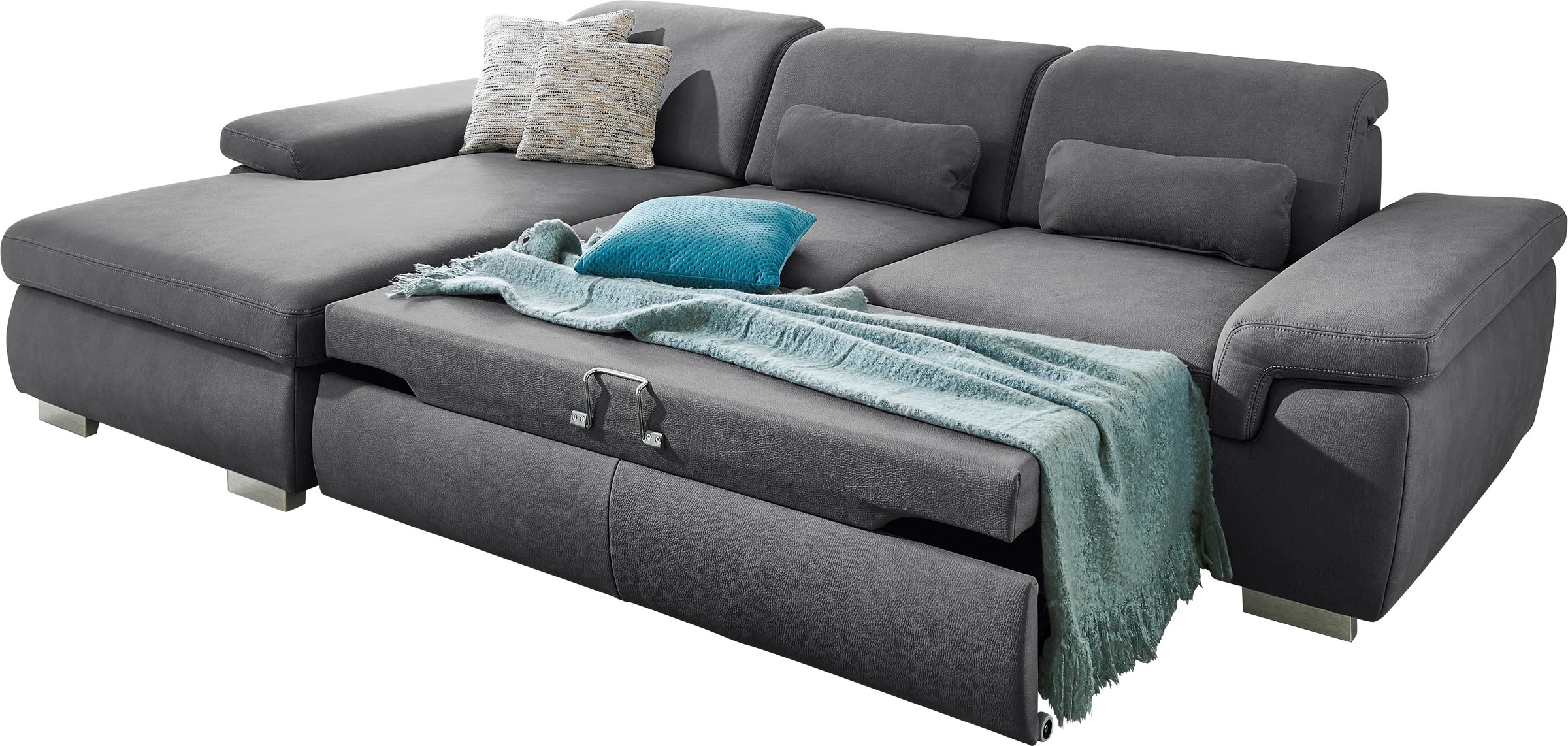 Die PlanBar Ecksofa »MP-IN17041 L-Form«, mit Sitztiefenverstellung, optional Kopfteilverstellung & Bettfunktion