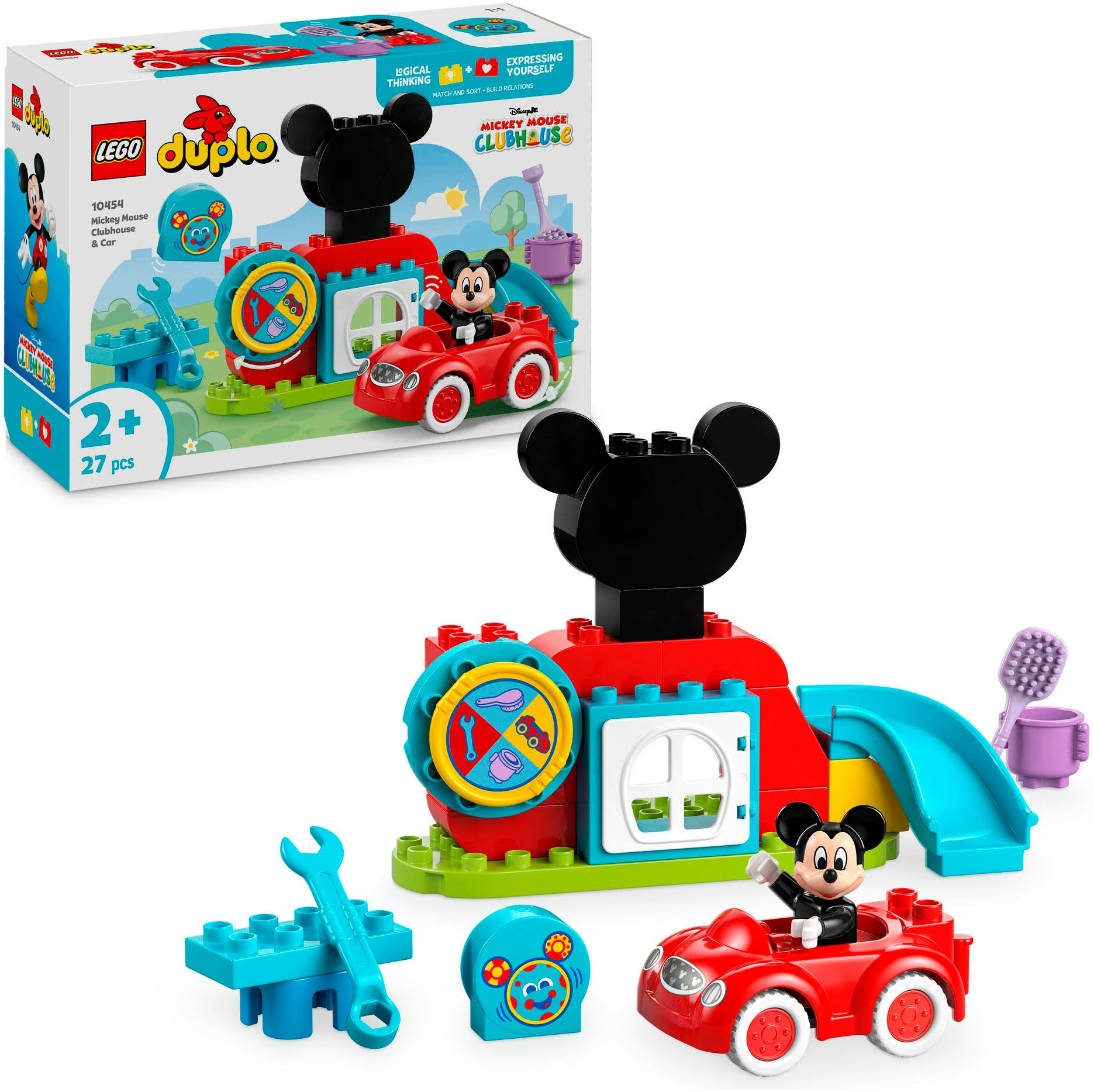 LEGO® Konstruktionsspielsteine »Mickys Clubhaus und Auto (10454), LEGO® DUPLO Disney ™«, (27 St.), Made in Europe