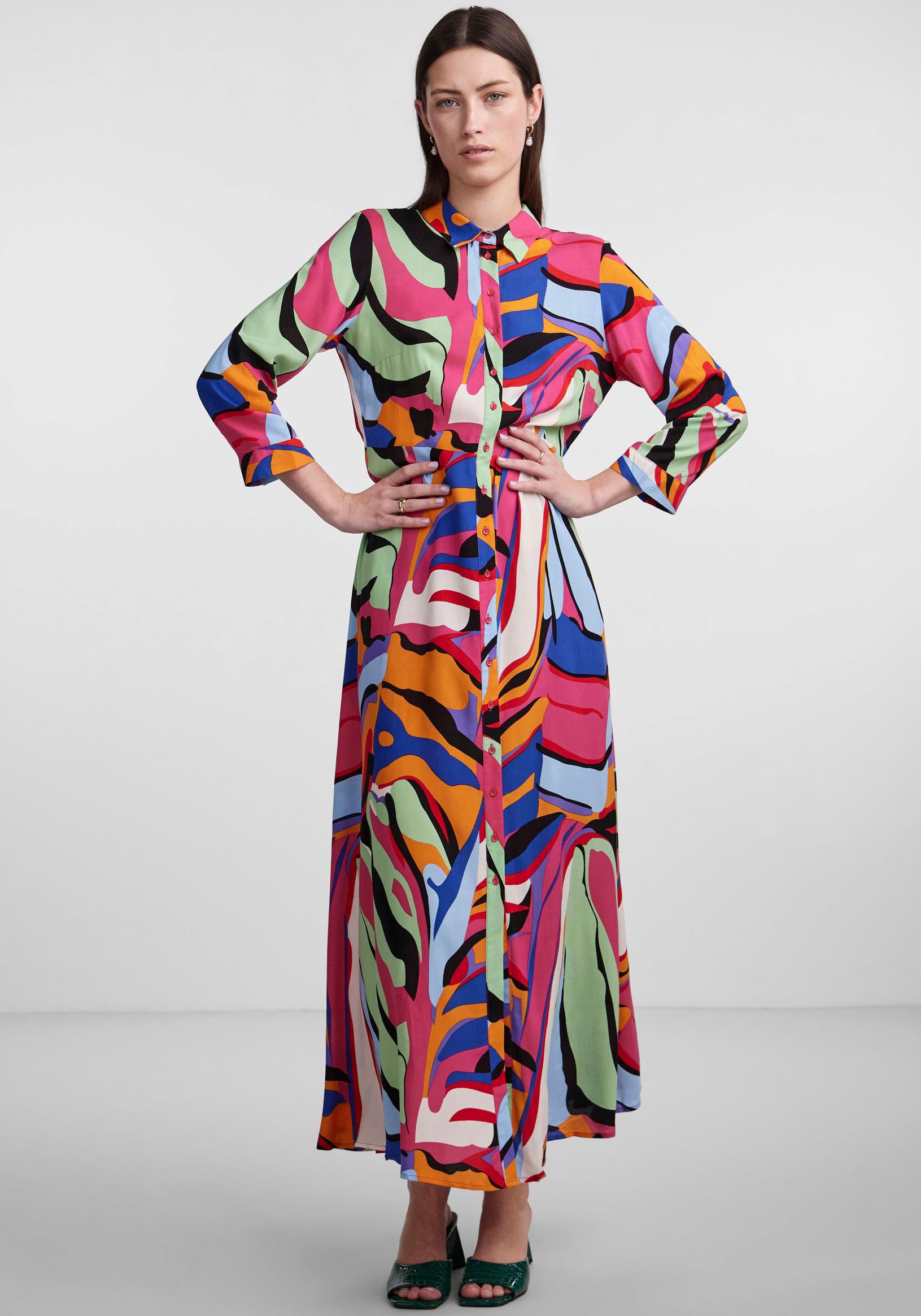 Y.A.S Hemdblusenkleid »YASSAVANNA LONG SHIRT DRESS«, mit 3/4 Ärmel kaufen  im OTTO Online Shop | 