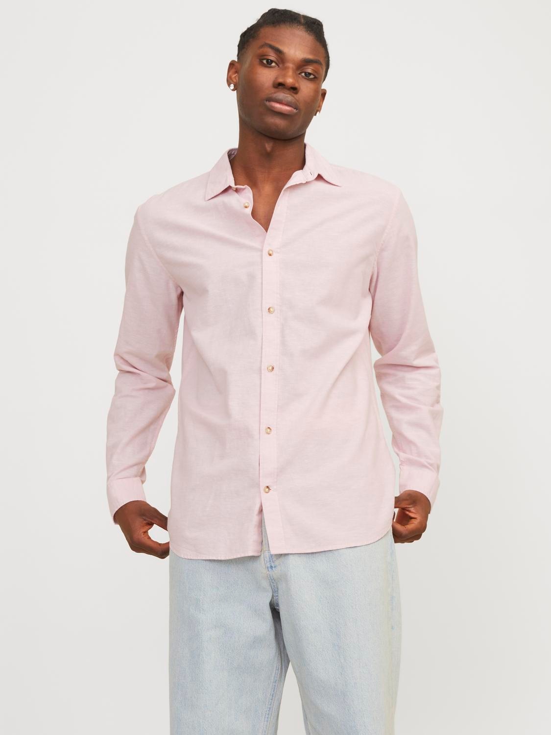 Langarmhemd »JJESUMMER LINEN BLEND SHIRT LS SN«