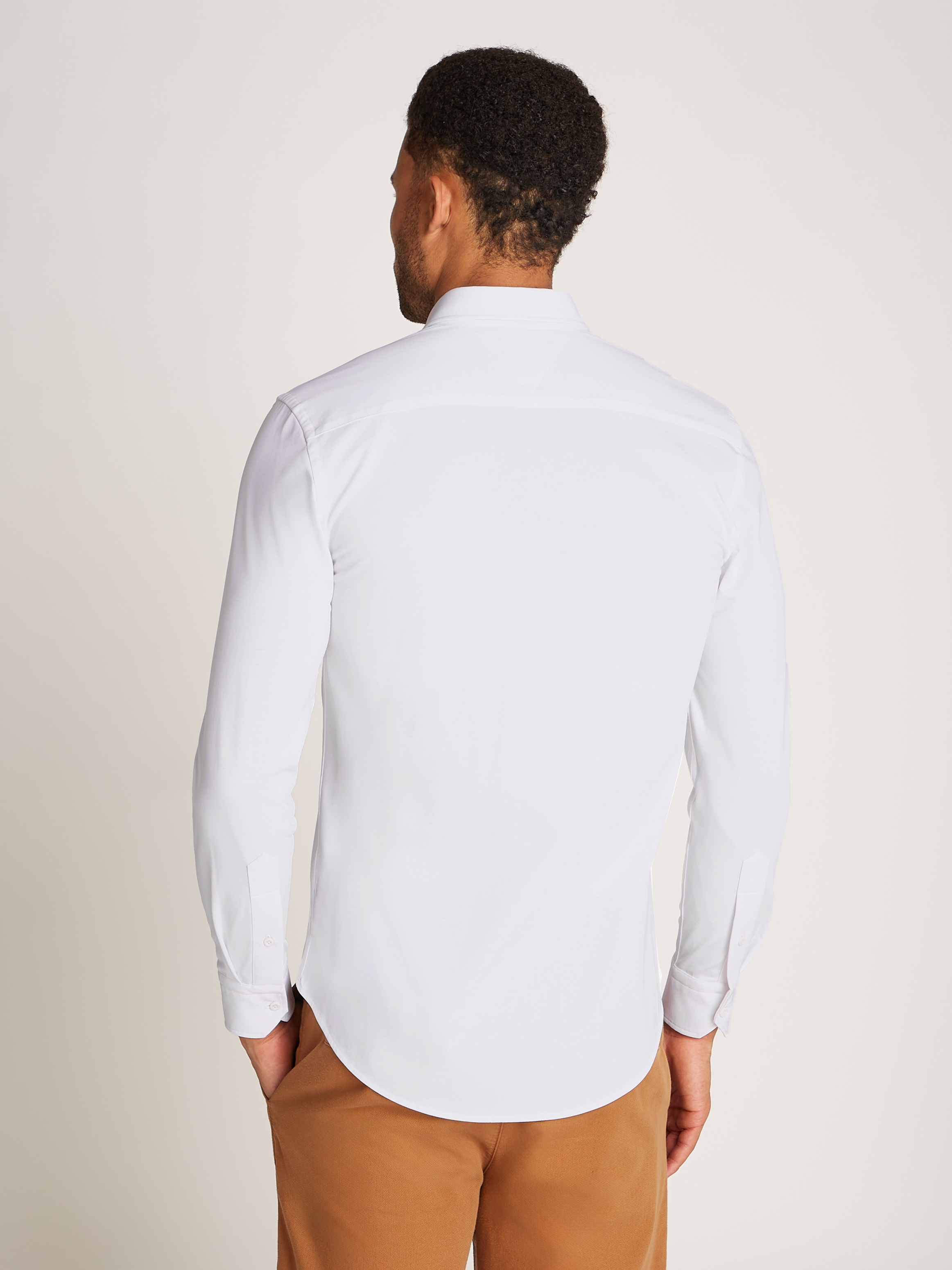 Tommy Hilfiger Businesshemd »PERFORMANCE KNIT SOLID SF SHIRT«, mit Logostickerei