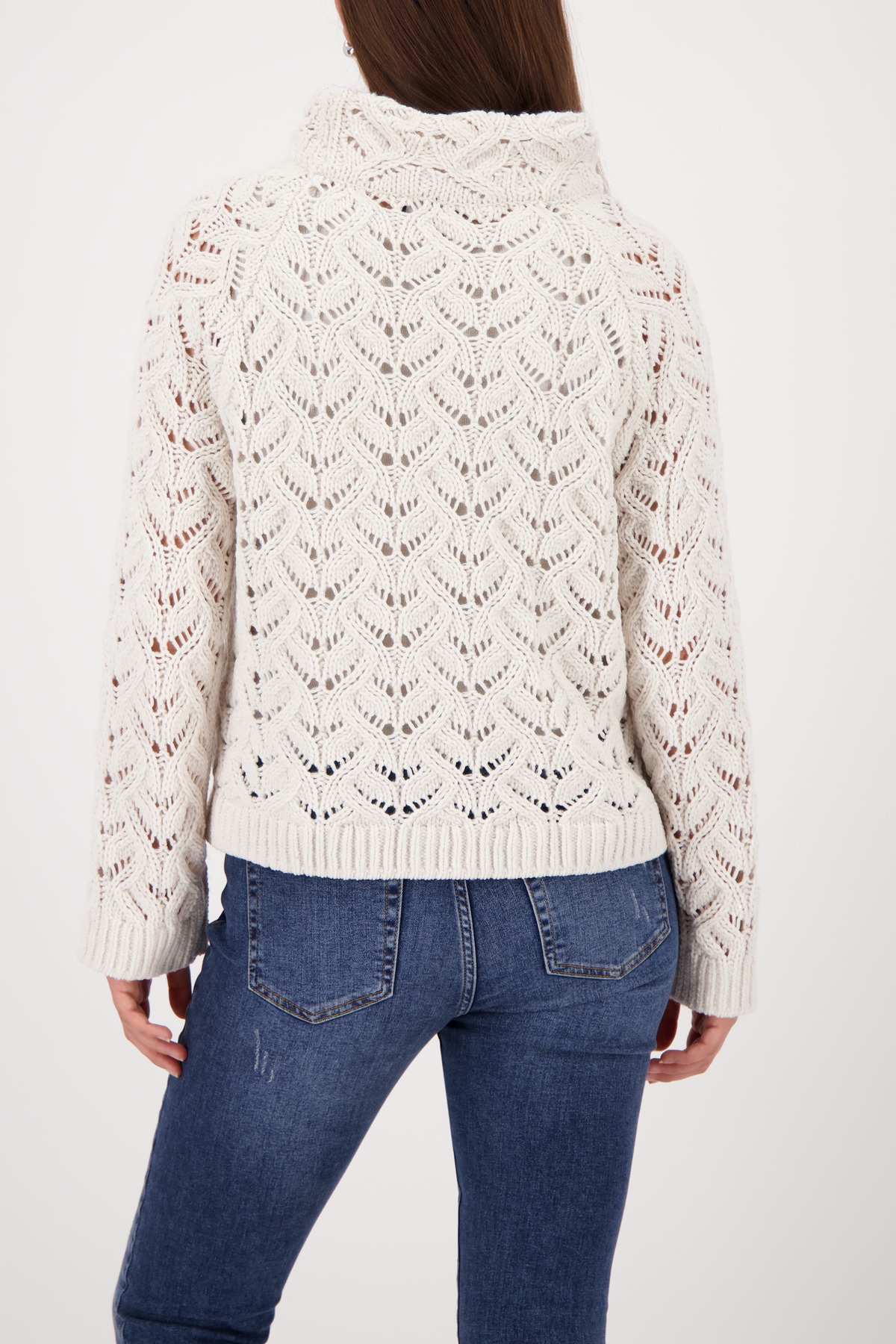 Monari Strickpullover »Pullover Chenille Ajour«