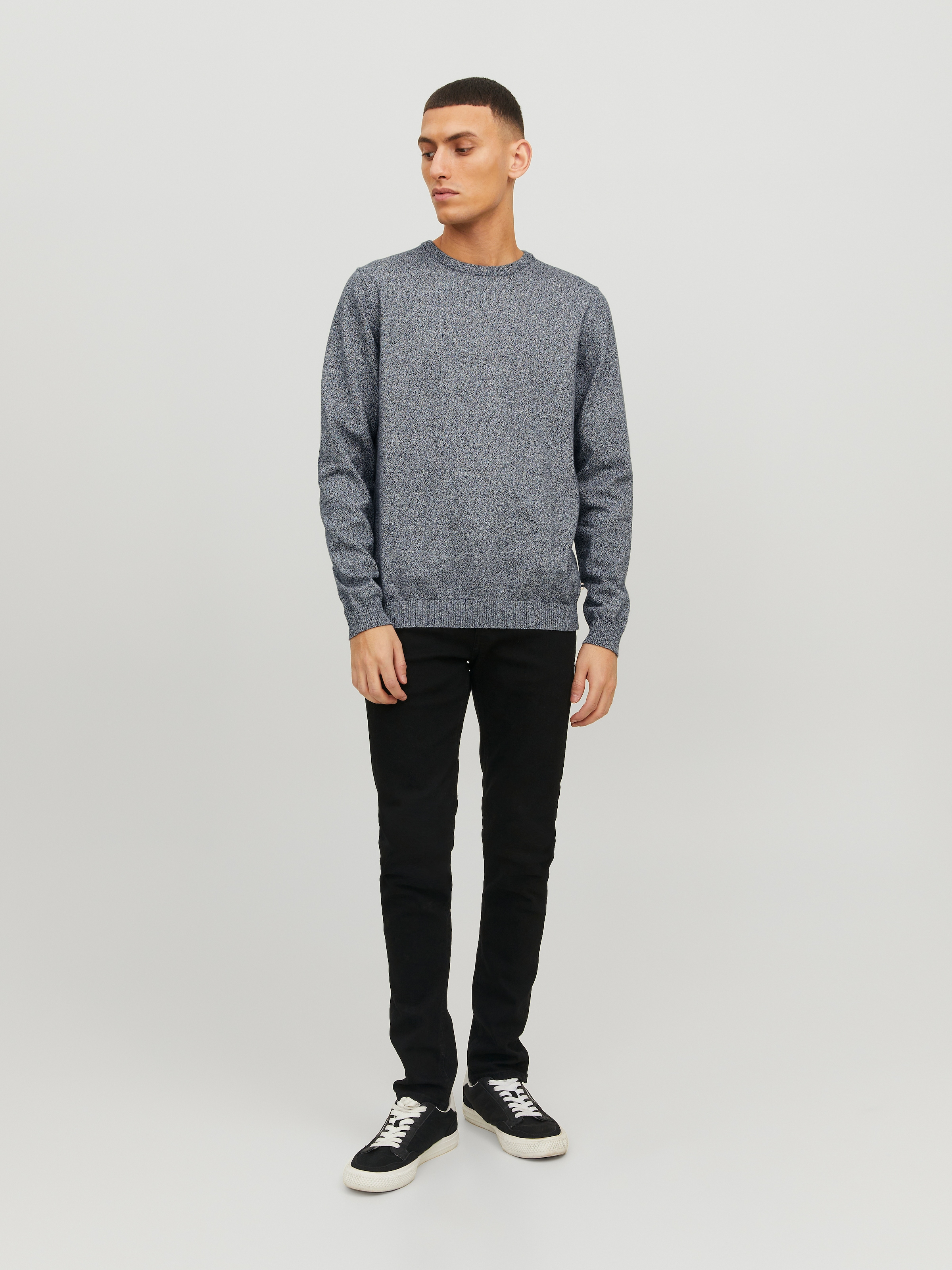 Jack & Jones Rundhalspullover »JJEBASIC mit Rundhals, ideal für Job und Freizeit« unifarben, modisch, slim fit, Baumwolle, Rundhals