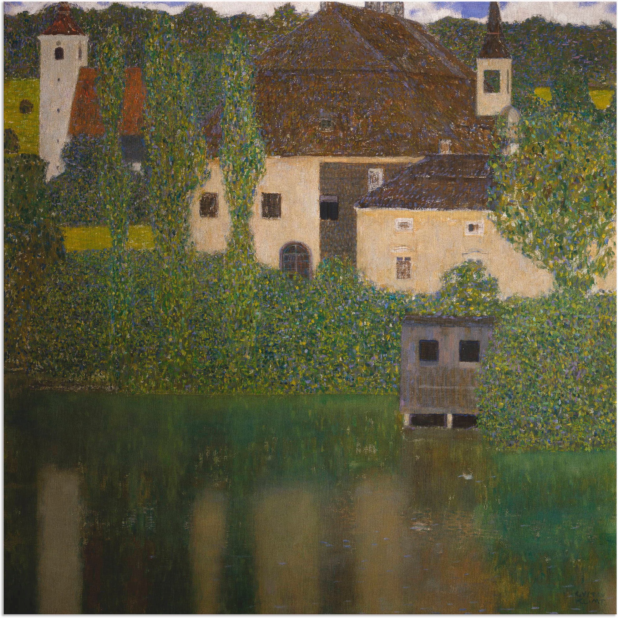 Artland Wandbild »Schloss Kammer am Attersee (I). 1908«, Gewässer, (1 St.), in vielen Größen & Produktarten - Alubild / Outdoorbild für den Außenbereich, Leinwandbild, Poster, Wandaufkleber / Wandtattoo auch für Badezimmer geeignet