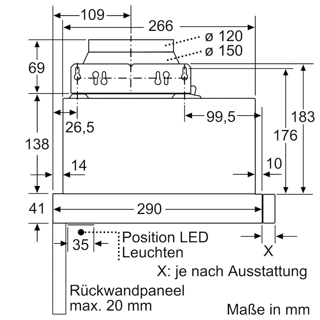 Constructa Flachschirmhaube »CD30637«