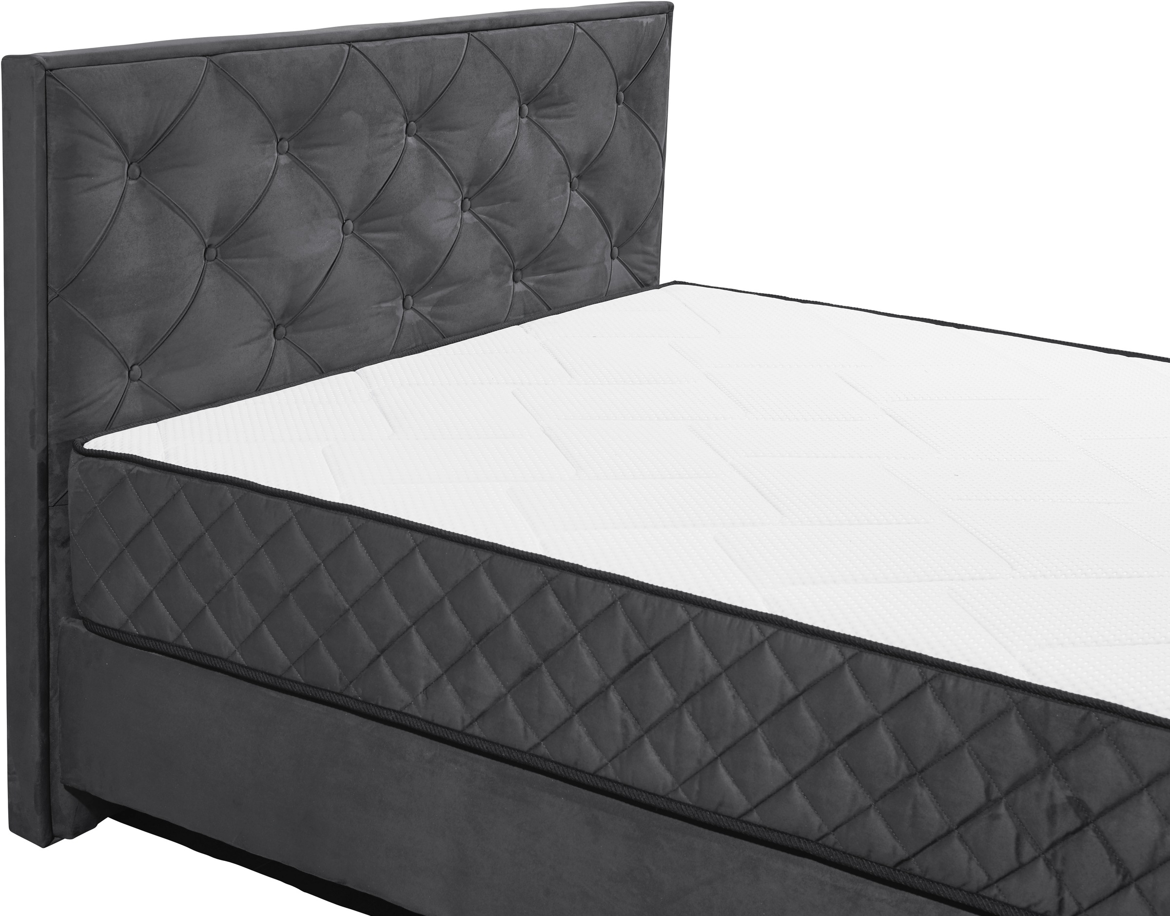 ED EXCITING DESIGN Boxbett »Monroe inkl. Bettkasten, erhältlich in den Breiten 160cm & 180cm«, Duo-Matratze - feste Seite mit Kokosmatte