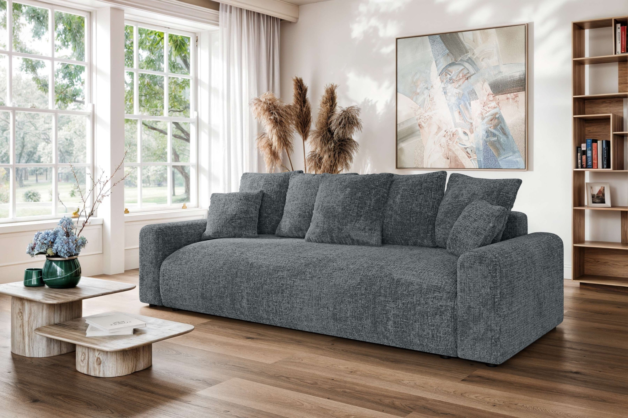 Home affaire Big-Sofa »LAKESIDE klein 3-Sitzer Schlafsofa mit Bettkasten, Breite 238 cm« Liegefläche 149x195 cm, hoher Sitzkomfort, Maße B/T/H: 238/98/85cm