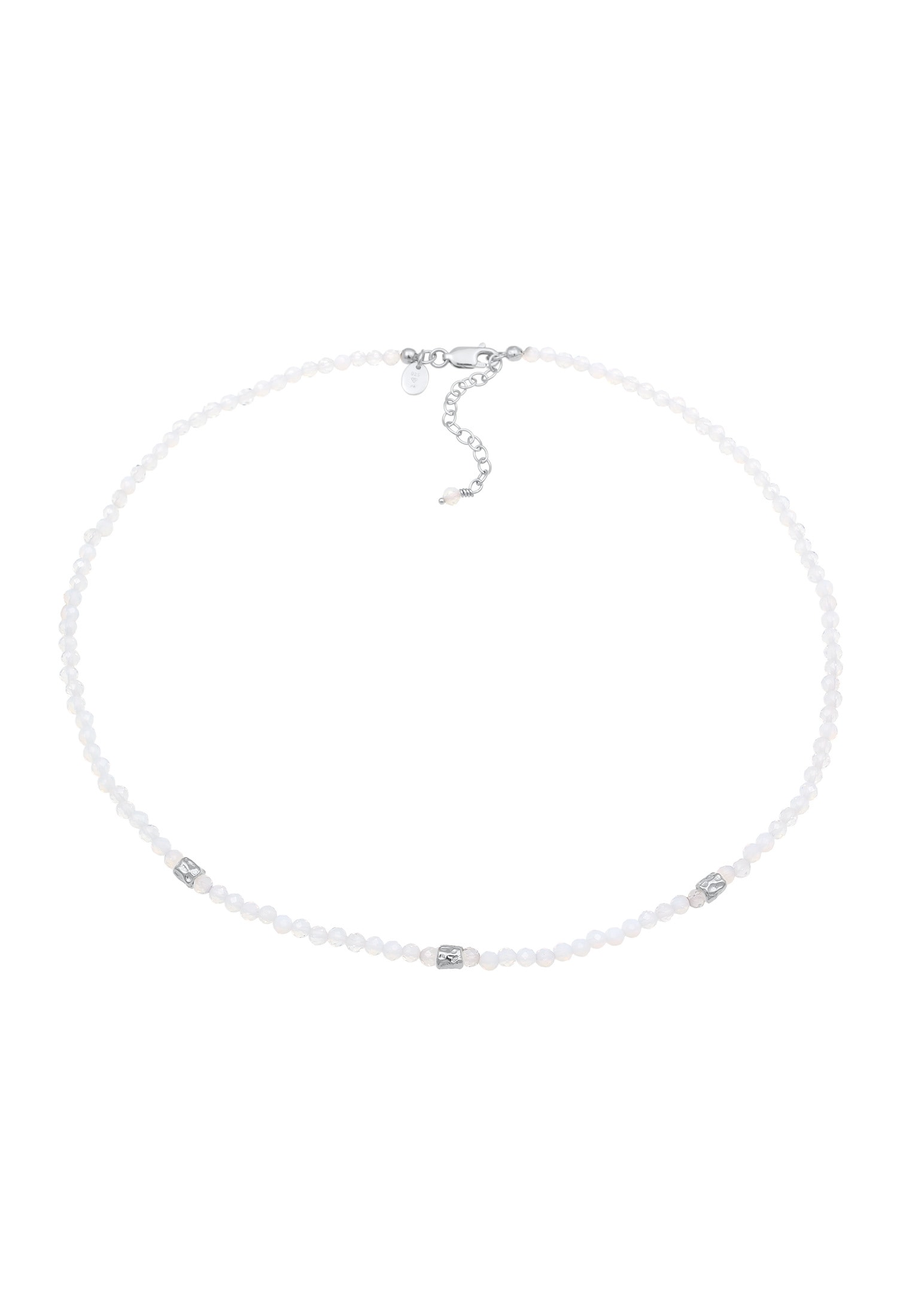 Elli Premium Silberkette »Halskette Mondstein Regenbogen Perlen 925 Sterling Silber«
