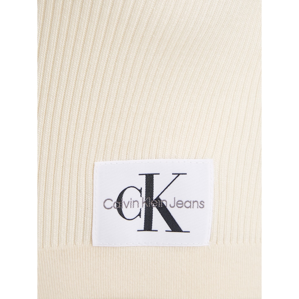 Calvin Klein Jeans V-Ausschnitt-Pullover »LABEL TIGHT CROP V-NECK SWEATER«