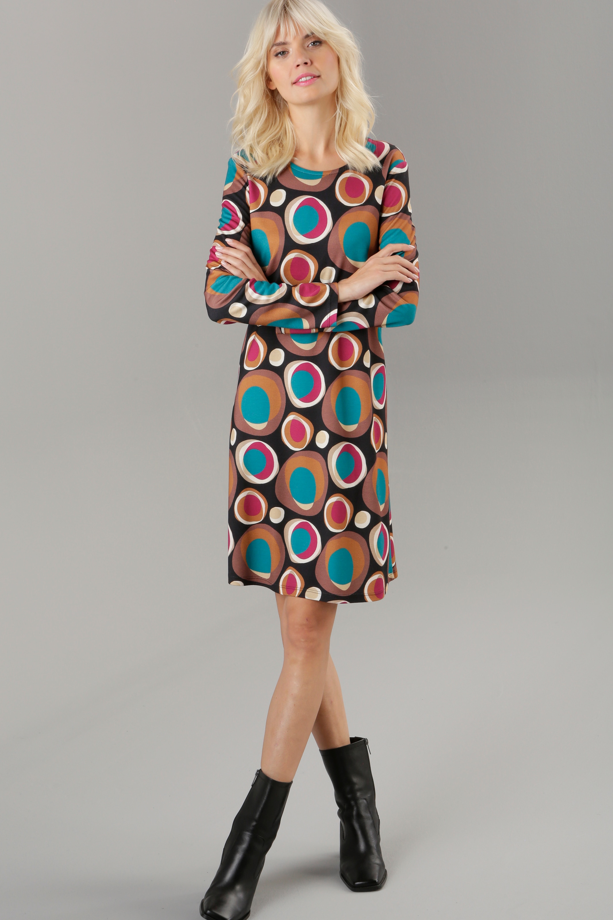 Aniston SELECTED Jerseykleid, in leichter OTTO Shop Online A-Linien-Form bestellen im