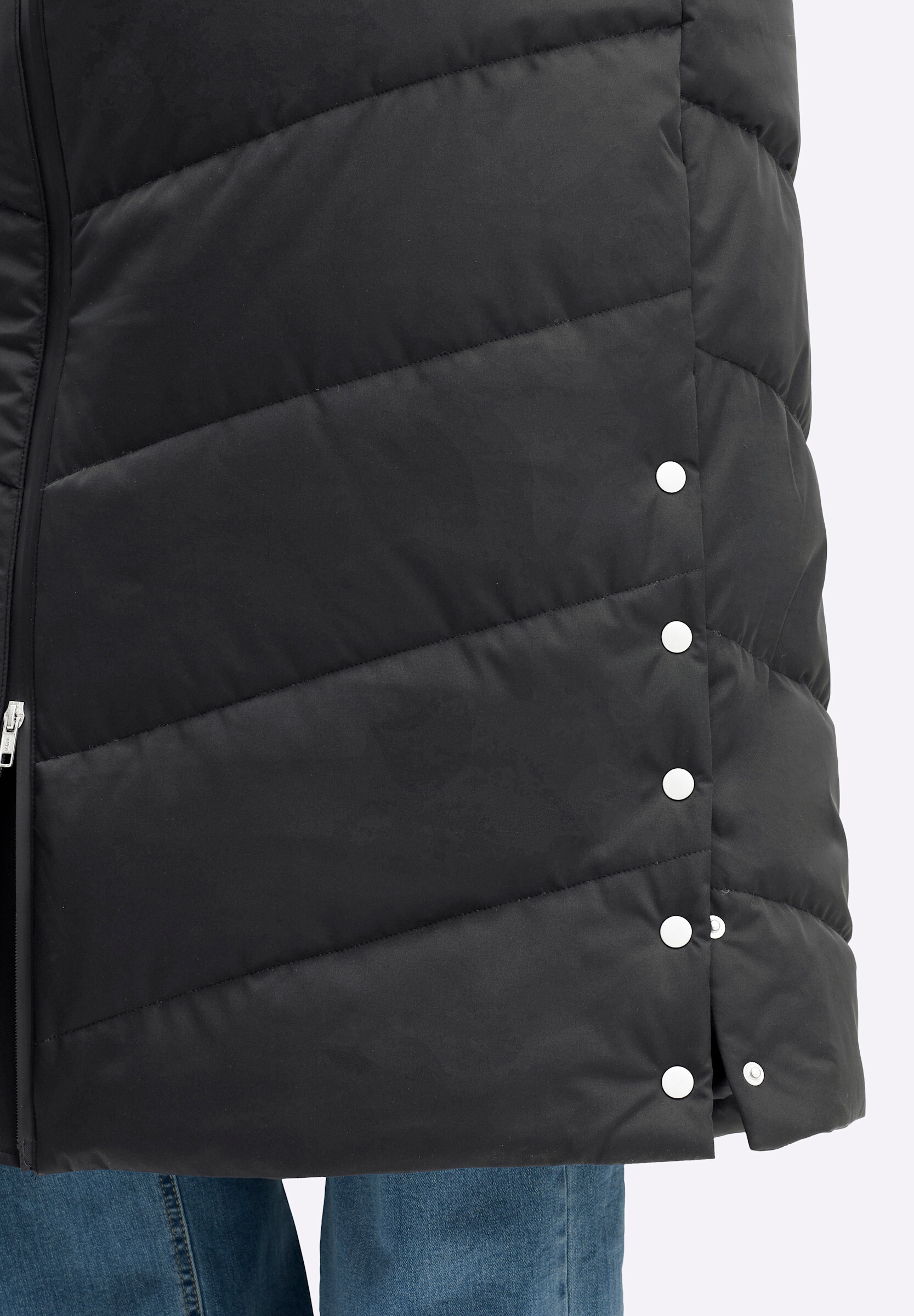Sheego Steppjacke »Steppmantel Steppmantel mit Stehkragen und Kapuze« Abnehmbare Kapuze