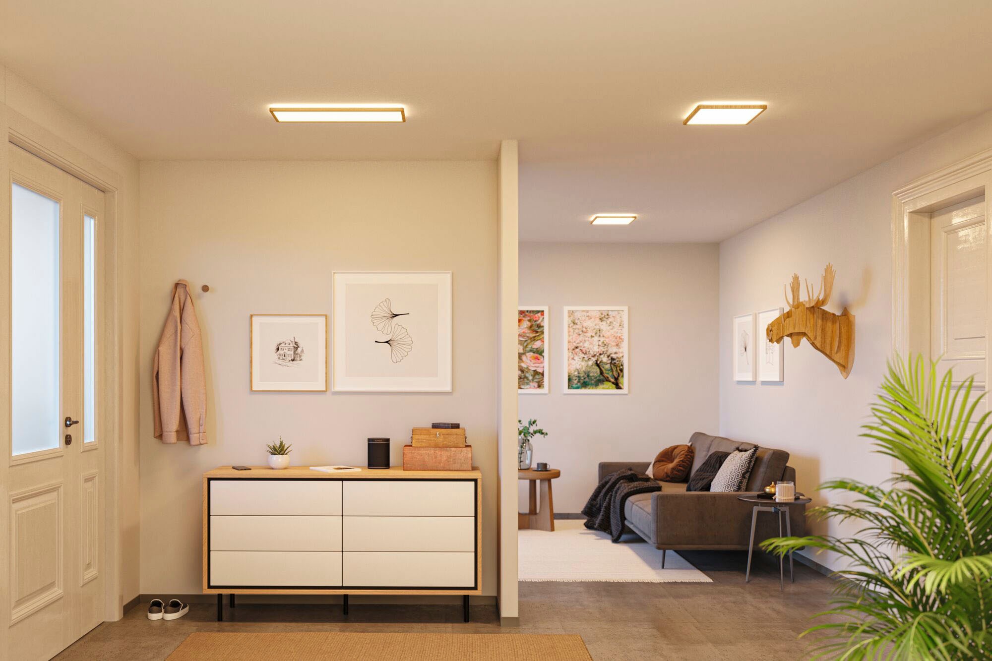 Paulmann LED Panel »Atria Shine 16W 3000K 293x293 Eiche Kunststoff IP44«, 1 flammig, Hintergrundbeleuchtung
