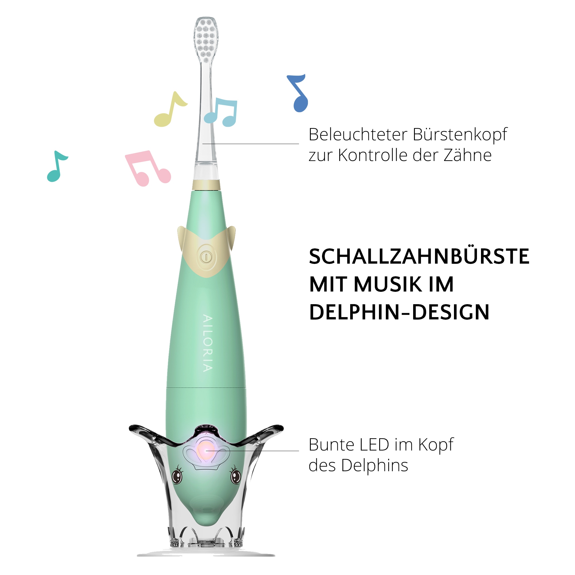 AILORIA Elektrische Kinderzahnbürste »Kinder-Schallzahnbürste BUBBLE BRUSH«