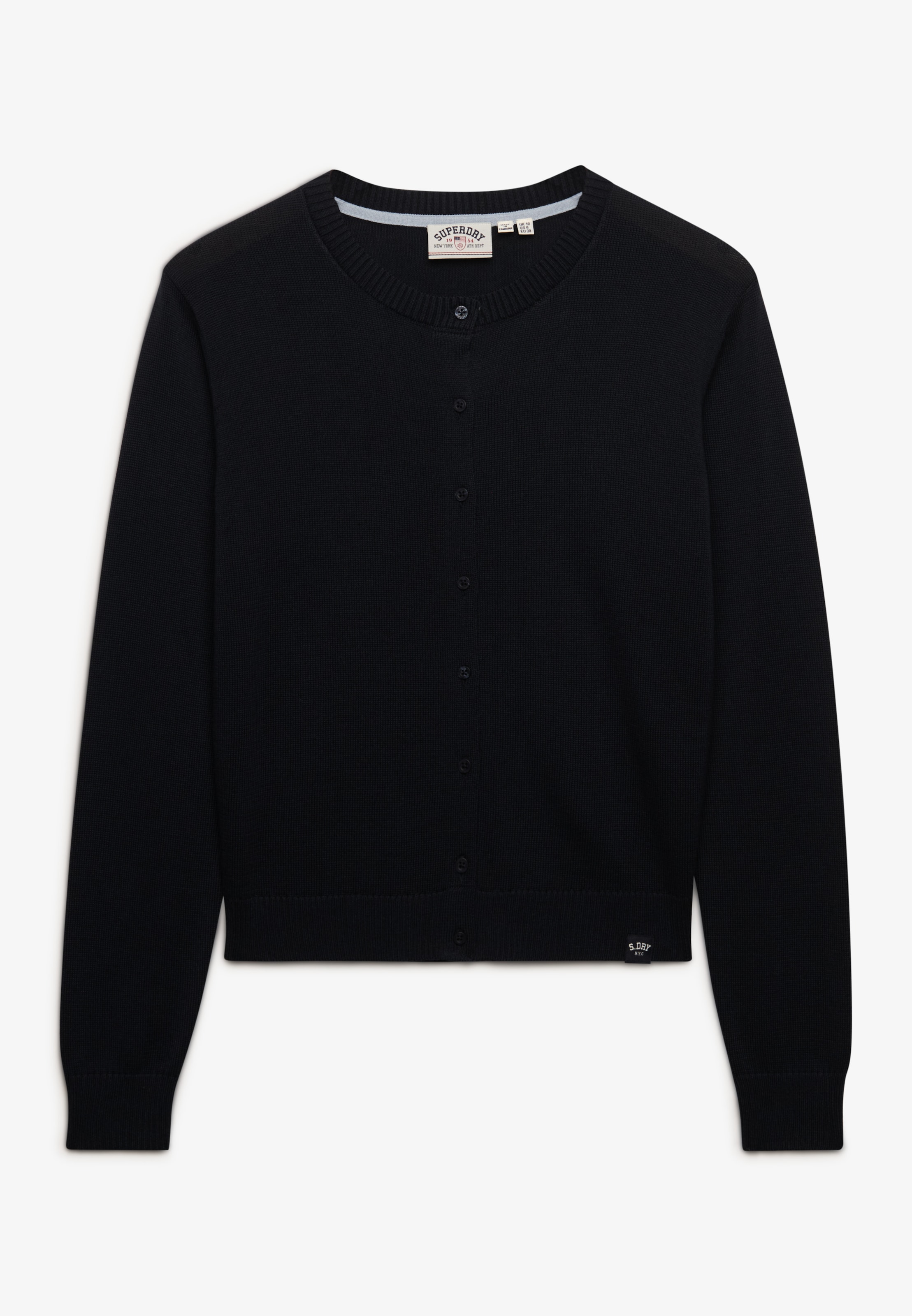 Superdry Strickjacke »ESSENTIAL SLOUCHY CREW CARDI« Baumwollmischung