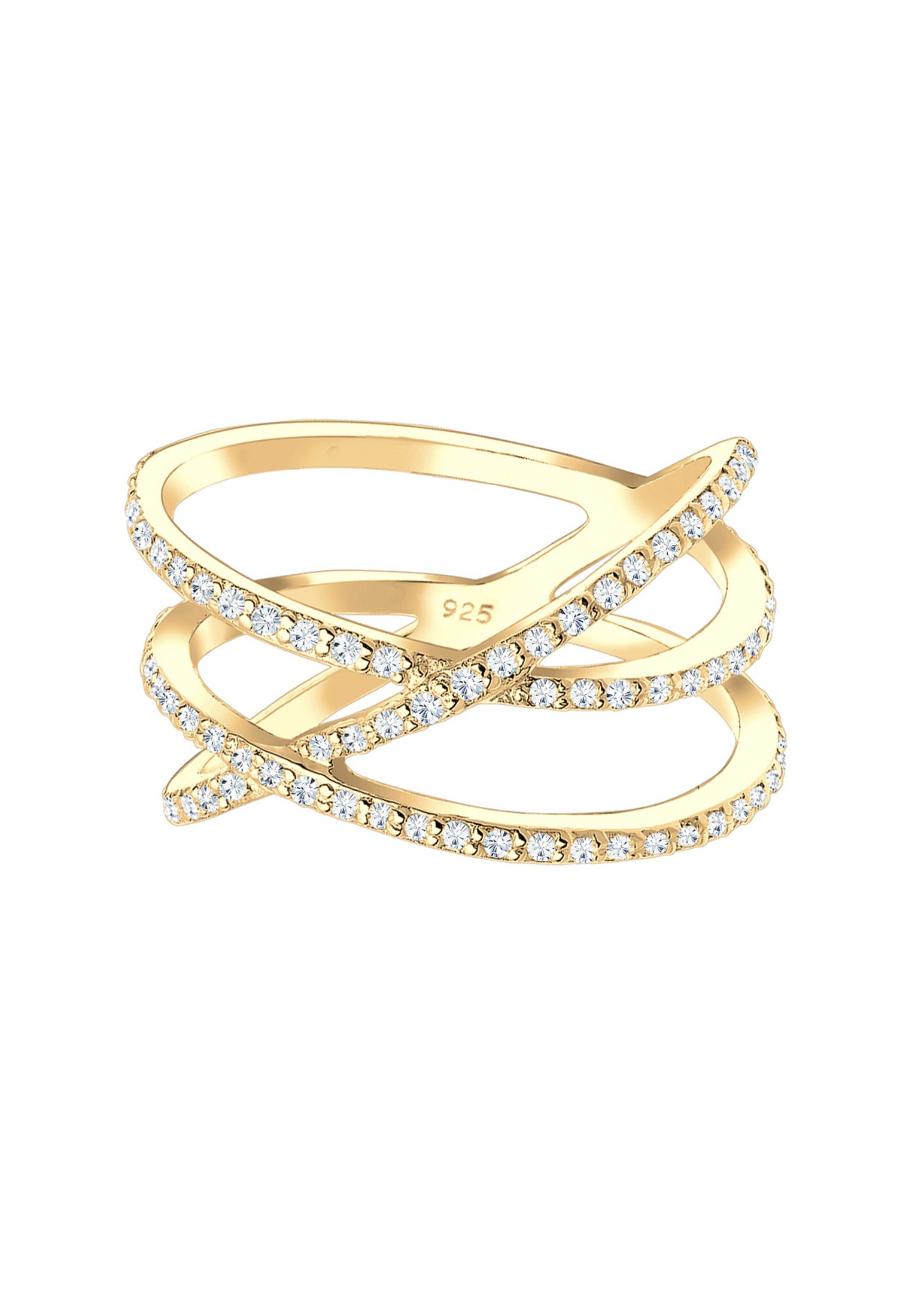 Elli Silberring »Ring Verschlungen Kristalle 925 Silber«