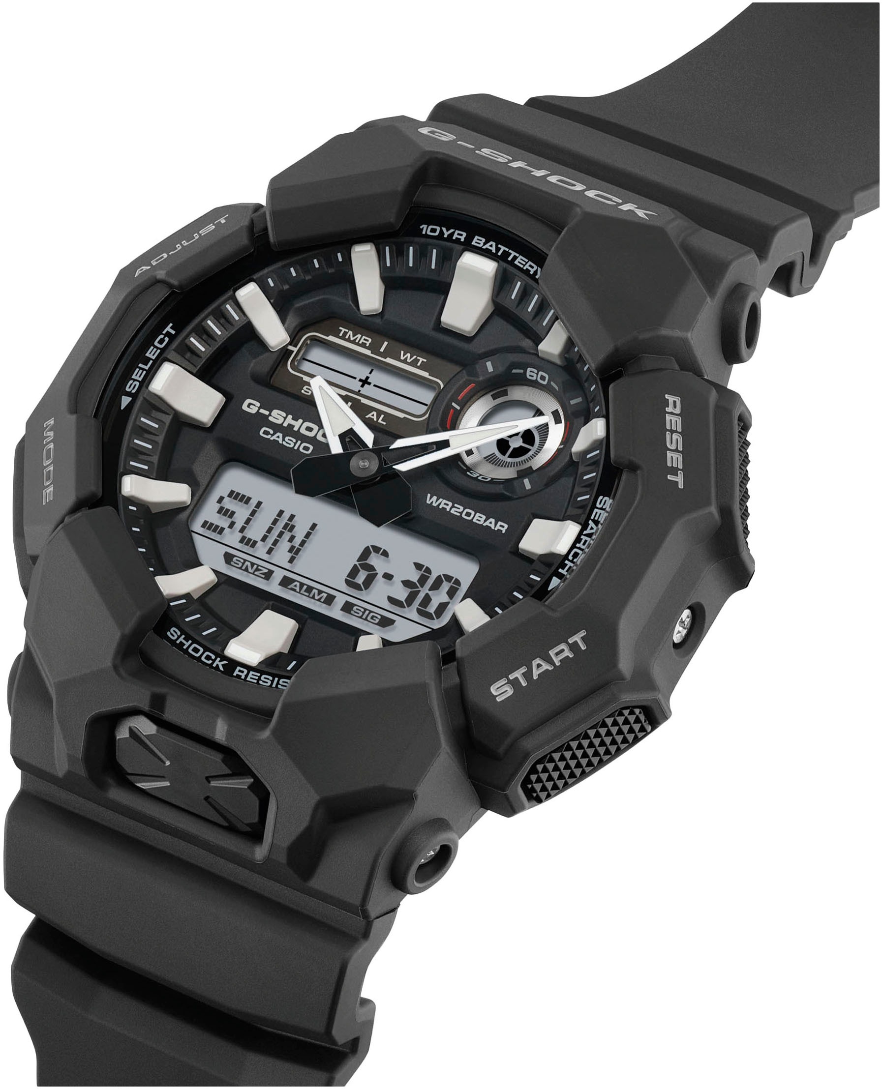CASIO G-SHOCK Chronograph, Quarzuhr, Armbanduhr,Herrenuhr, digital,Resinband, bis 20 bar wasserd.