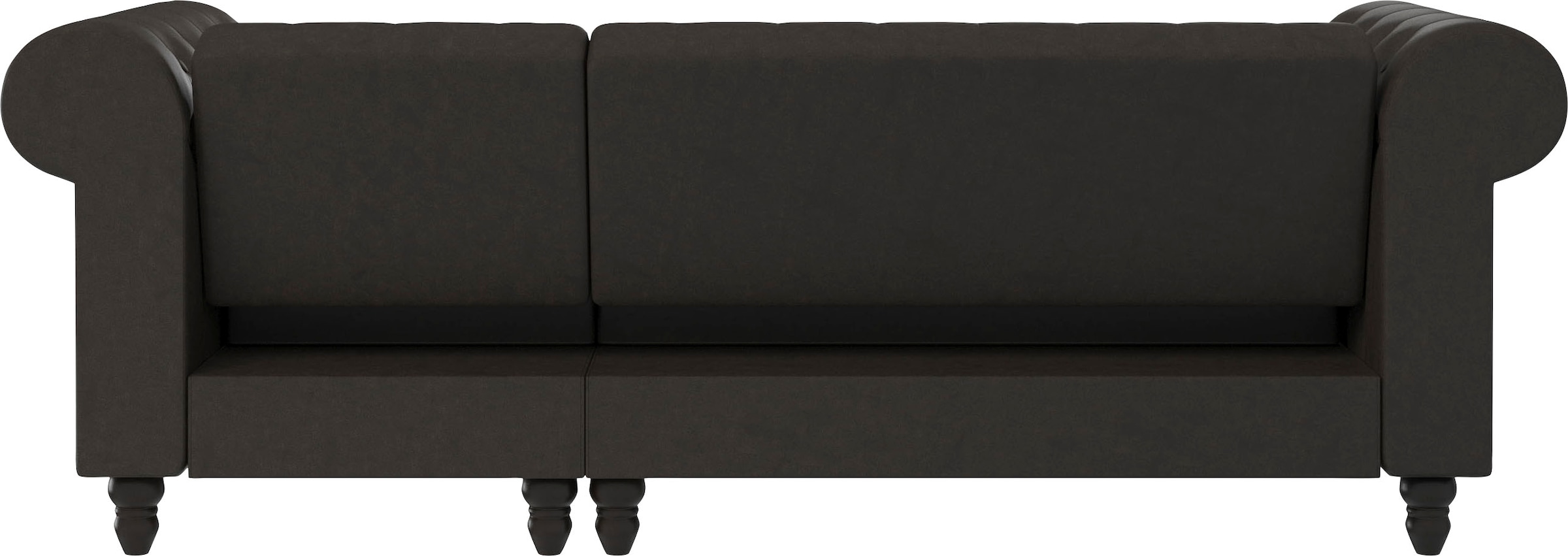 Dorel Home Ecksofa »Felix, L-Form, 241 cm (Liegefl.108x195 cm), Recamiere tauschbar,«, verstellb. Rückenlehne, Bett-Funktion, Velours, Kunstleder, Vintage