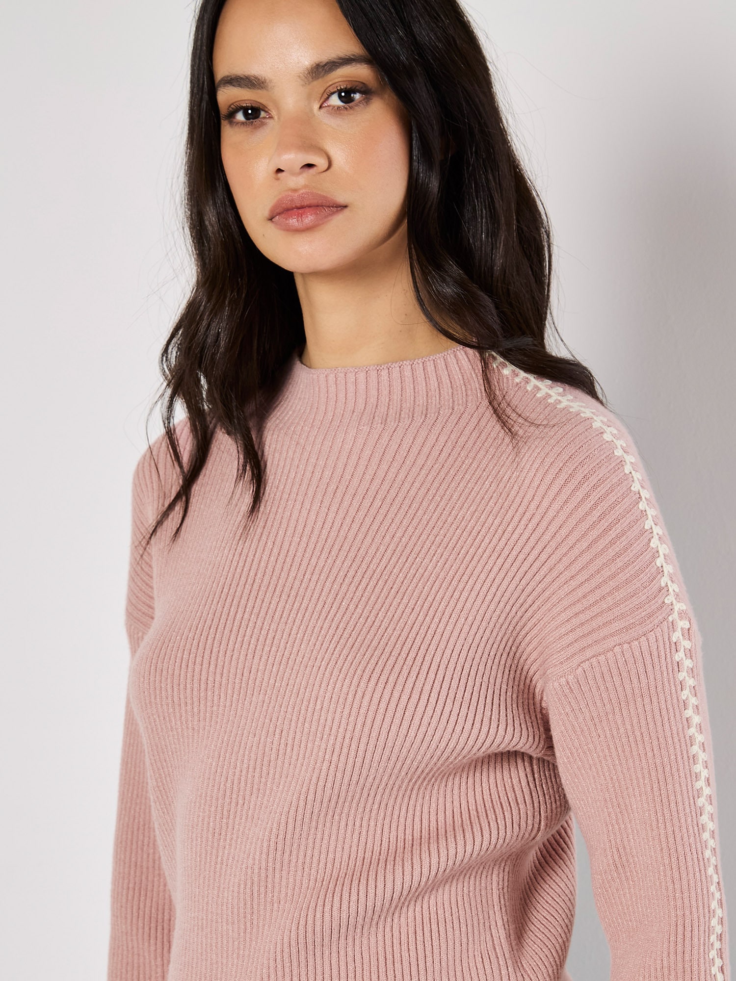 Apricot Strickpullover »Pullover« mit Kontrastnaht