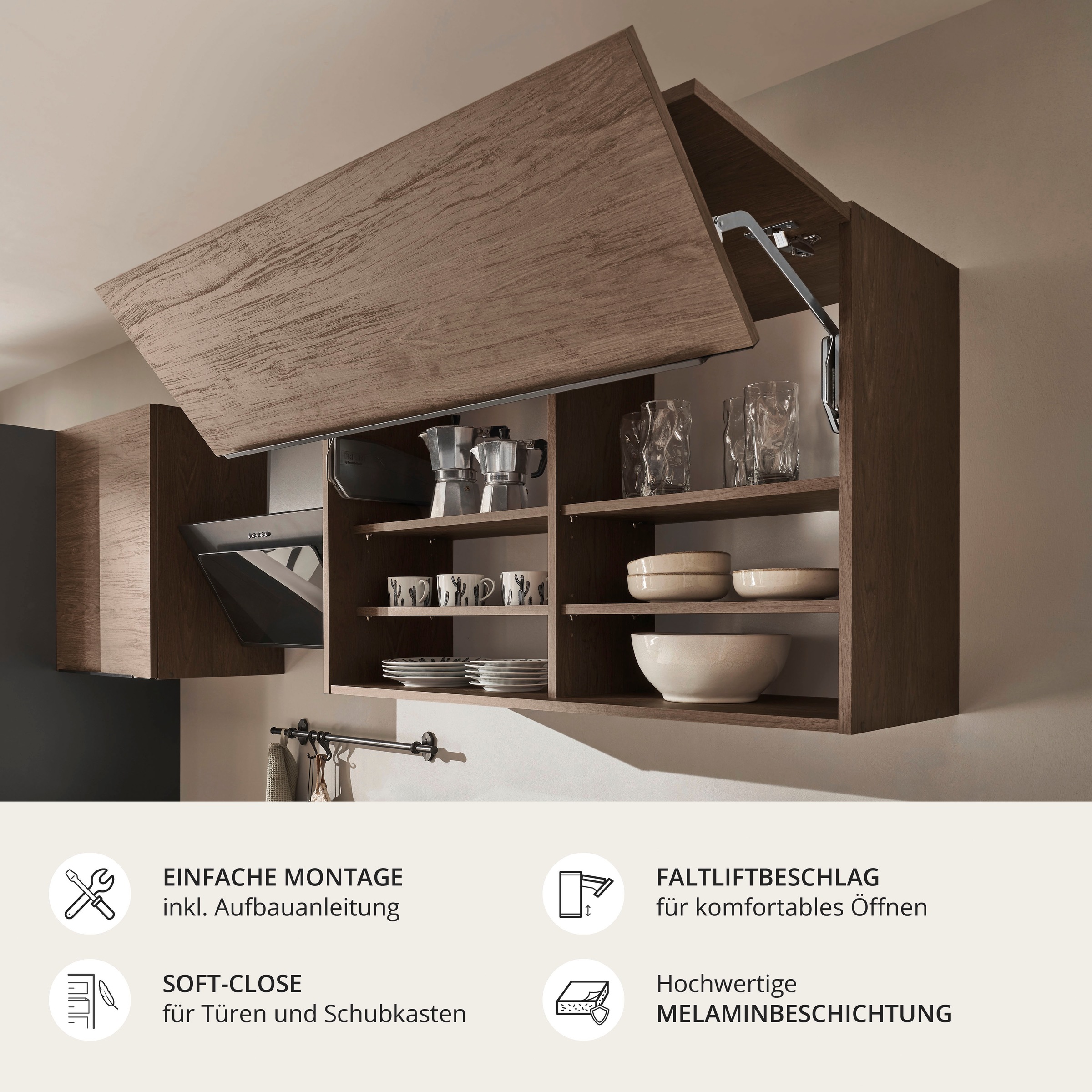 KOCHSTATION Küchenzeile »Cocco B/H/T 270x211x60 cm« Breite 270 cm, wahlweise mit E-Geräten und Induktion