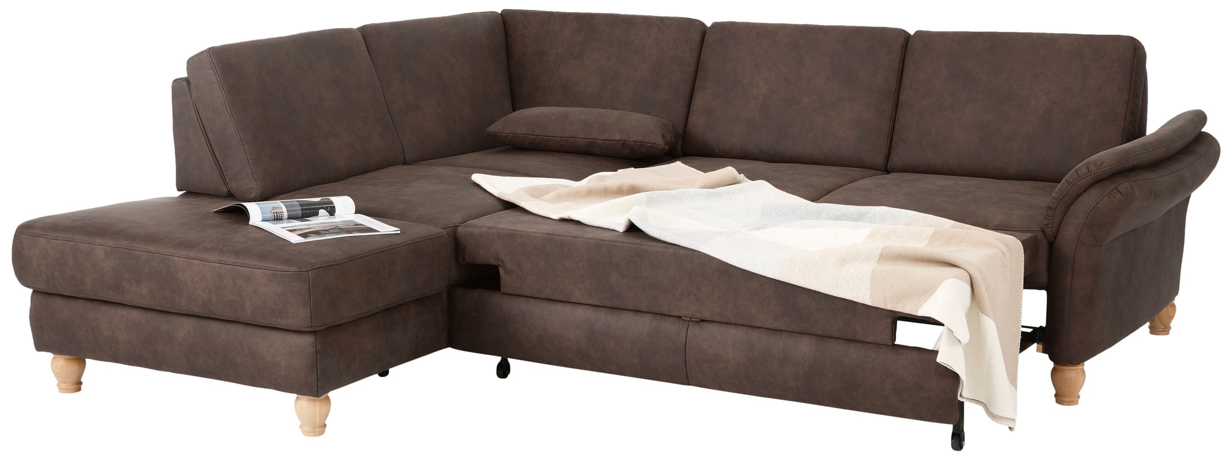 Home affaire Ecksofa »Palace L-Form«, incl. Sitztiefenverstellung, wahlweise mit Bettfunktion und Stauraum