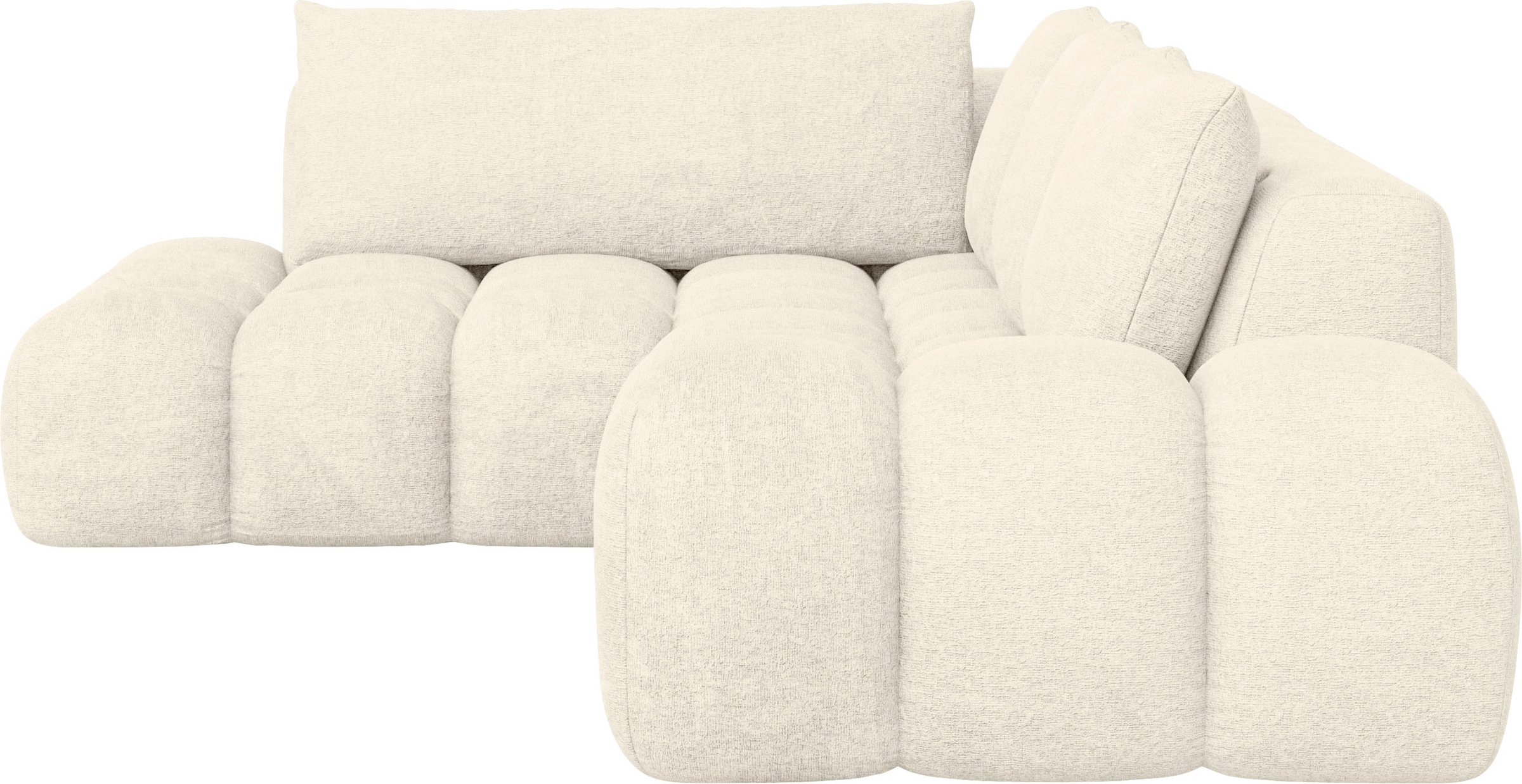 INOSIGN Ecksofa »AZITA Designsofa, elegant und bequem L-Form, Bubble-Optik«, lose Rückenkissen, traumhafte Steppung, Maße B/T/H: 352/210/72 cm