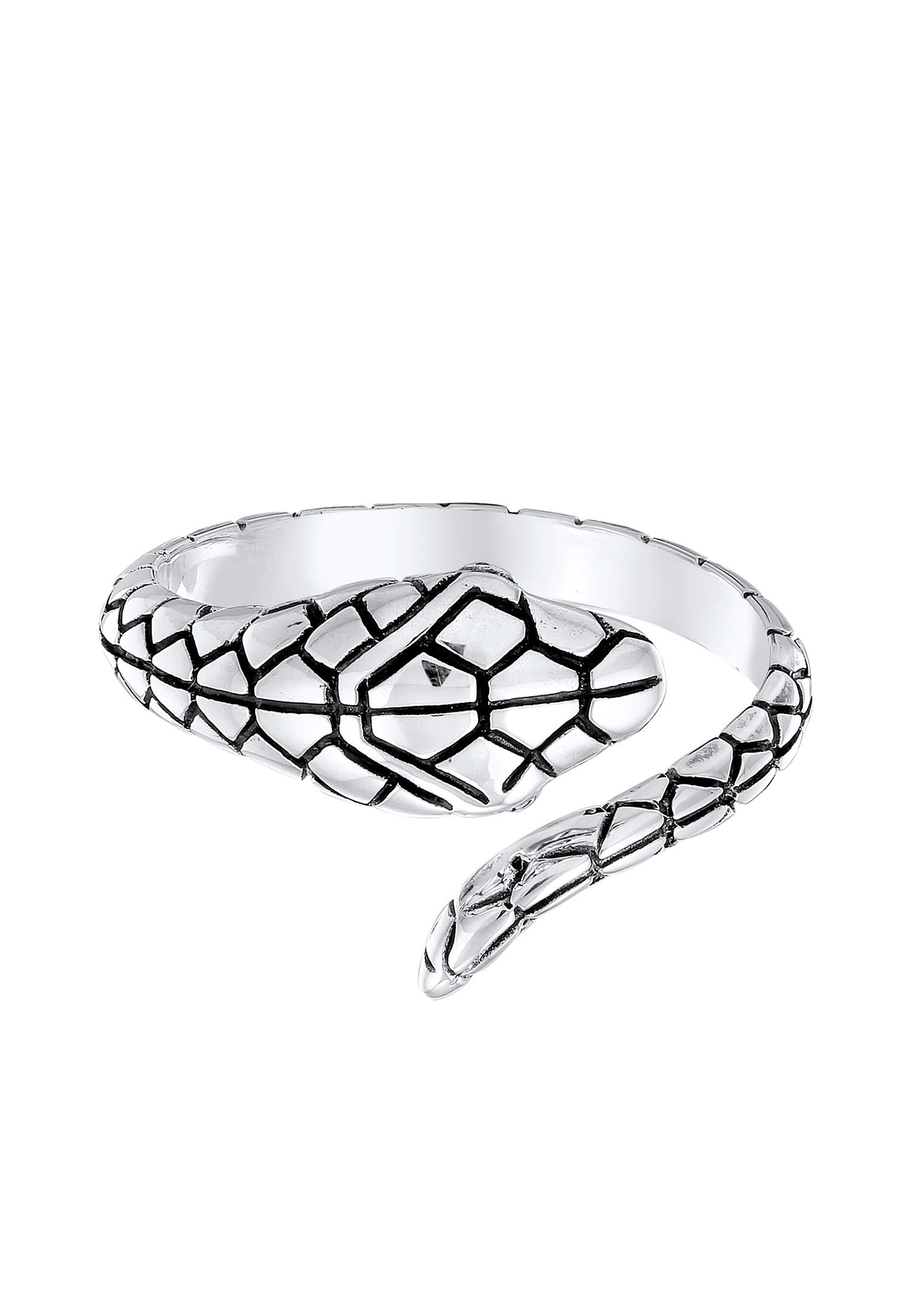 Kuzzoi Fingerring »Ring Herren Schlange Kraft 925 Silber«