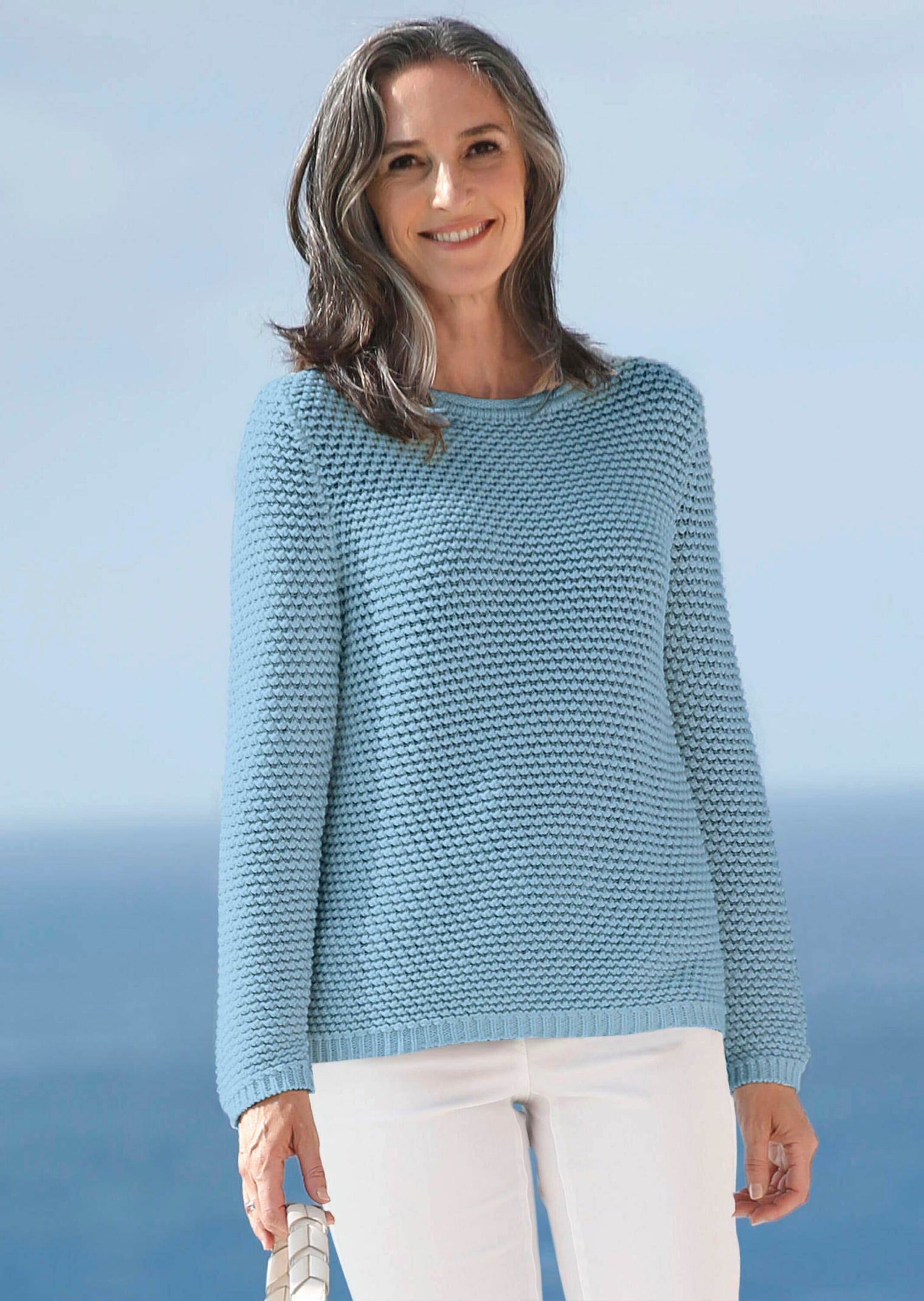 GOLDNER Strickpullover »Kurzgröße Pullover mit schönem Ajourmuster«
