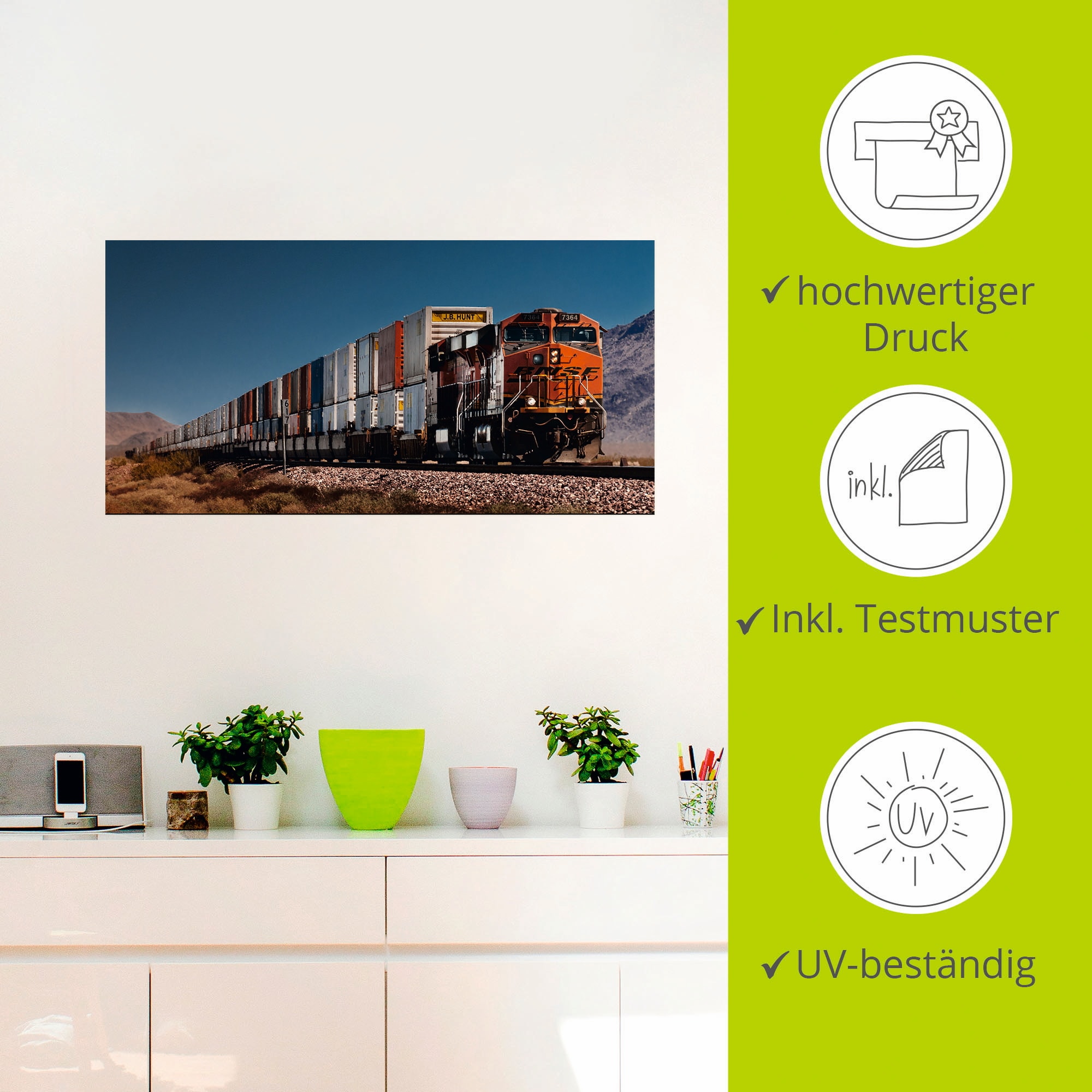 Artland Wandbild »Güterzug BNSF Kalifornien«, Züge, (1 St.), als Poster, Wandaufkleber in verschied. Größen
