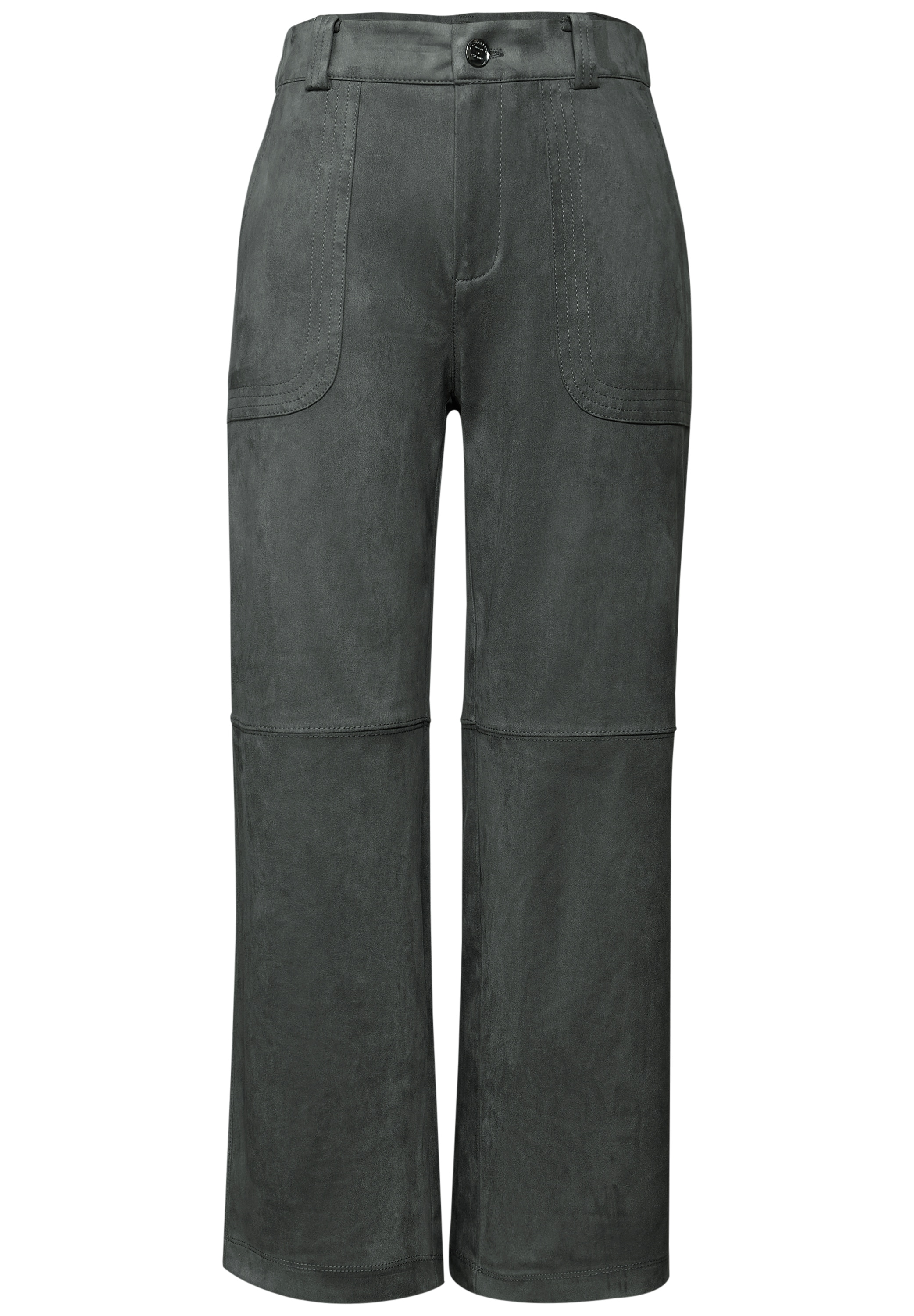 STREET ONE Stoffhose, Velour - mit Stretch und Eingrifftaschen