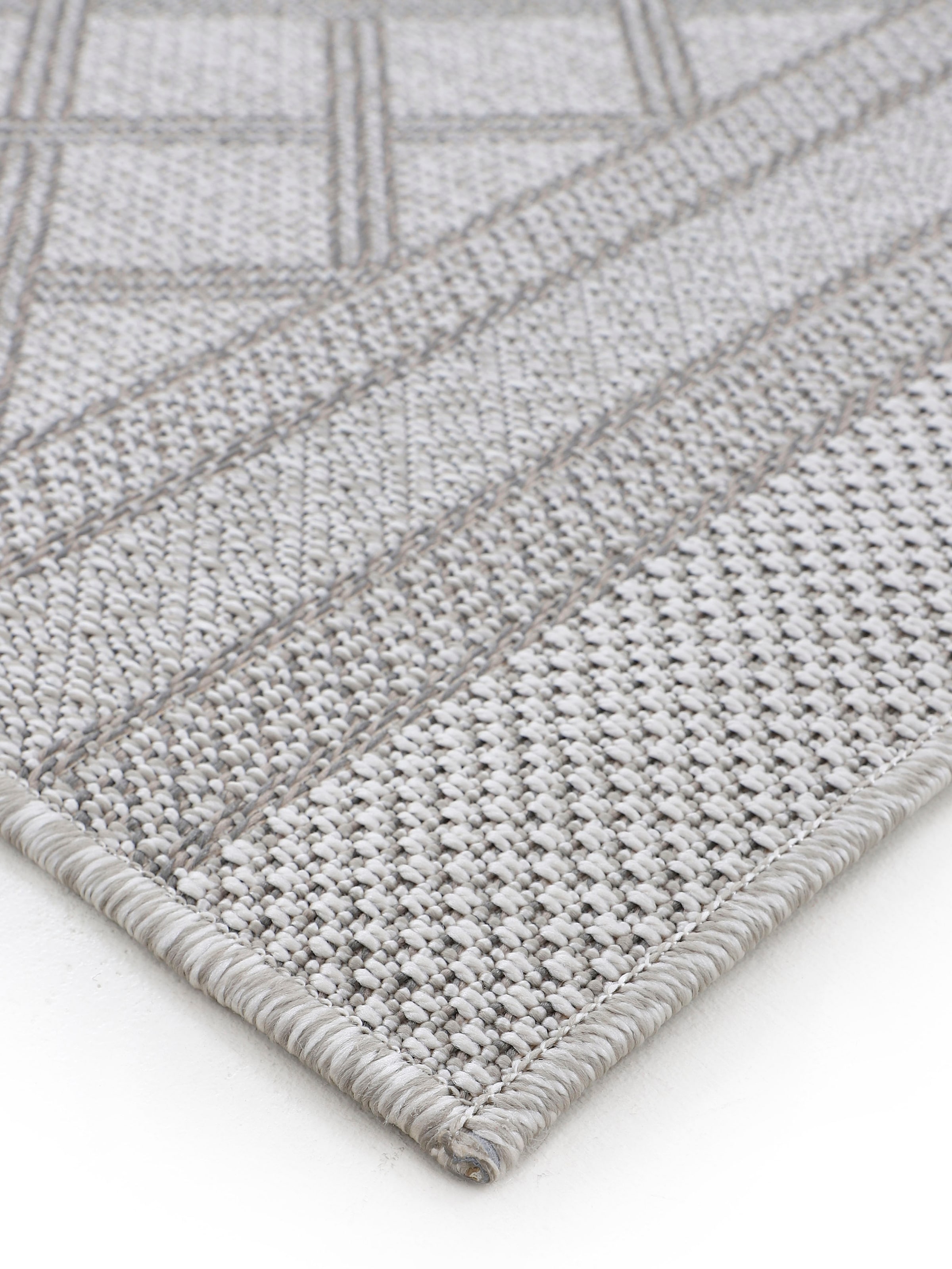 carpetfine Teppich »Boho 104«, rund, 4 mm Höhe, robustes Flachgewebe, Sisal Optik, UV-beständig, Außenbereich