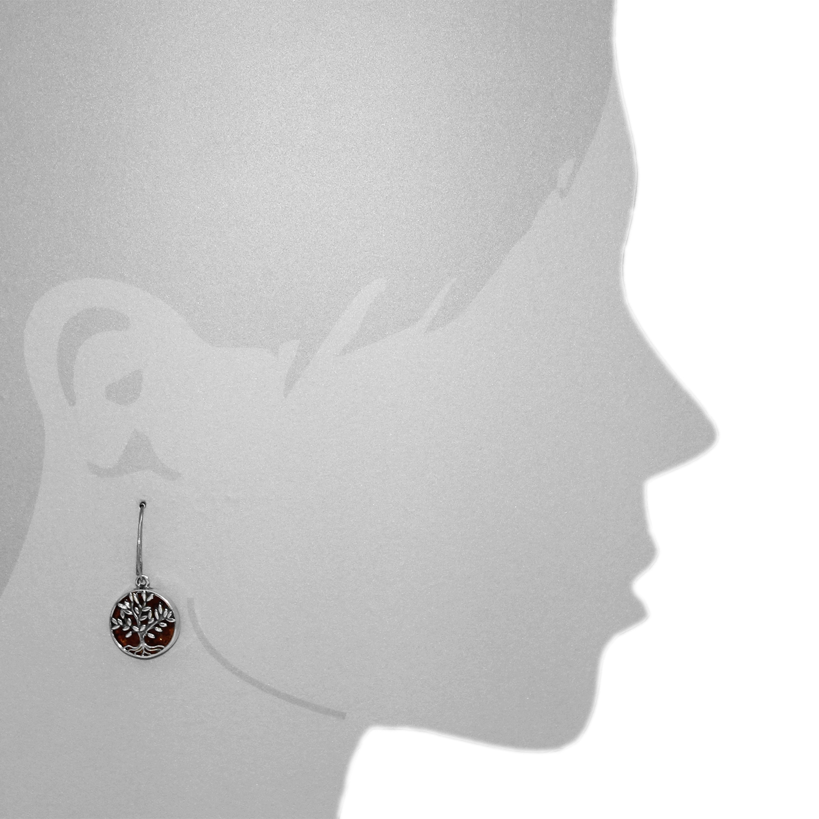 OSTSEE-SCHMUCK Paar Ohrhänger »- Lebensbaum 17 mm - Silber 925/000 - Bernstein«