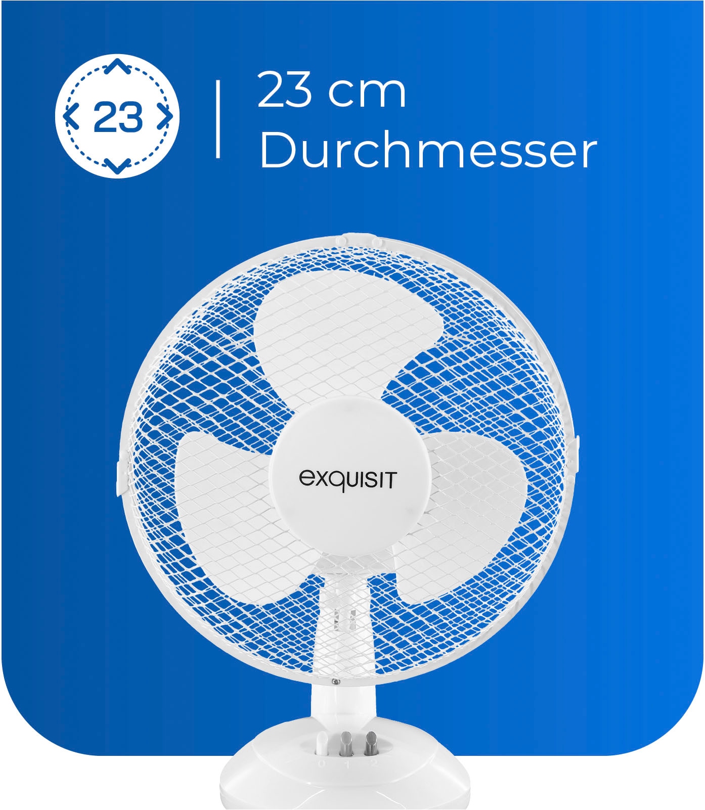 exquisit Tischventilator »VT 33056 we«, Ø 23 cm, inkl. Oszillation & 30 W Leistung